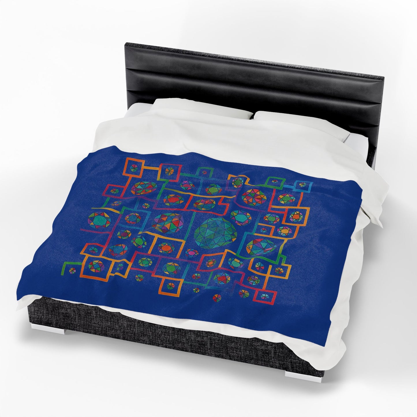 Velveteen Geometric Heritaghe Plush Blanket - inspired by Plis-shaped domes of the National Library of Kosovo