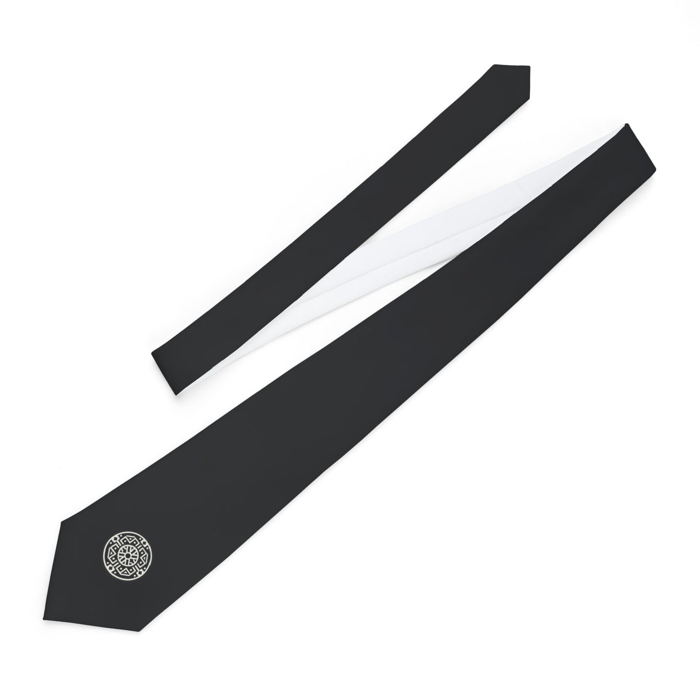 Illyrian Heritage Tie - Modern Black Necktie with Ancient Symbol - Roots Run Deep