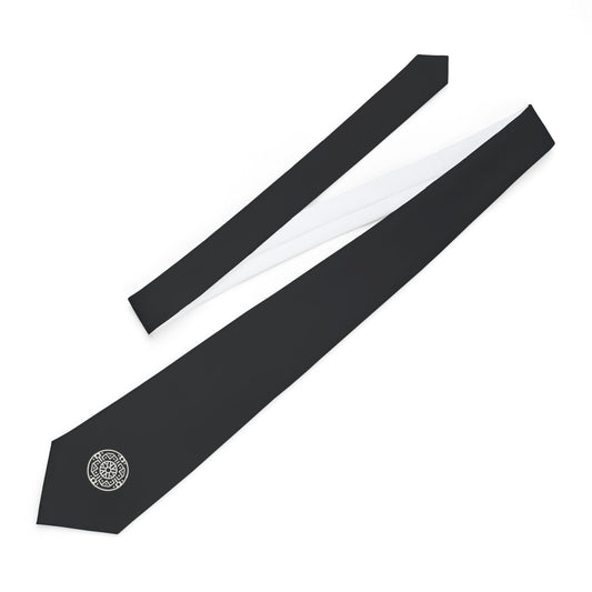 Illyrian Heritage Tie - Modern Black Necktie with Ancient Symbol - Roots Run Deep