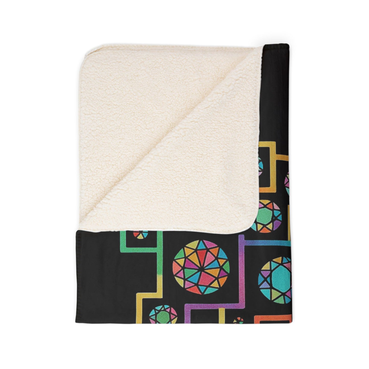 Geometric Boho Heritage Fleece Sherpa Blanket