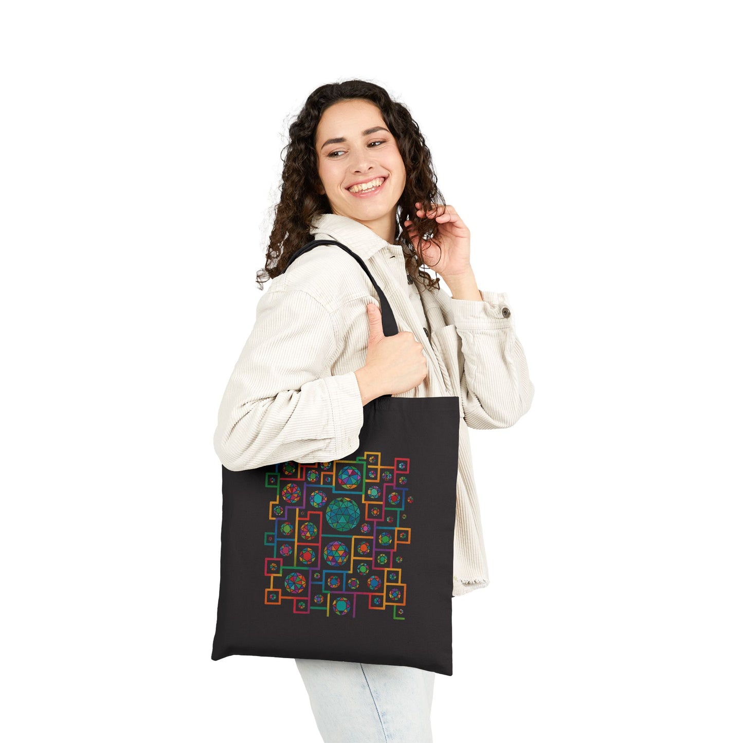 Nature-Inspired Cotton Canvas Tote Bag, Eco-Friendly Shopping Bag