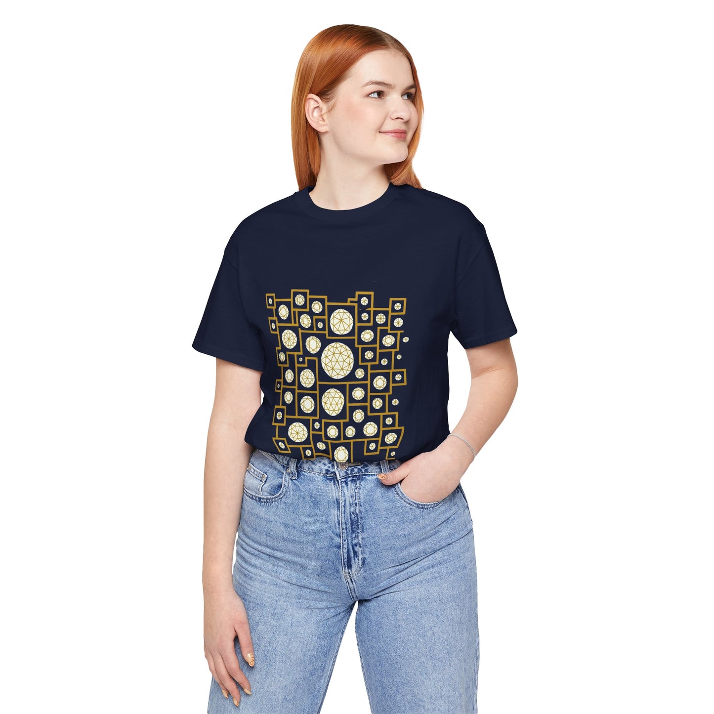 Geometric Unisex Tee - Gold