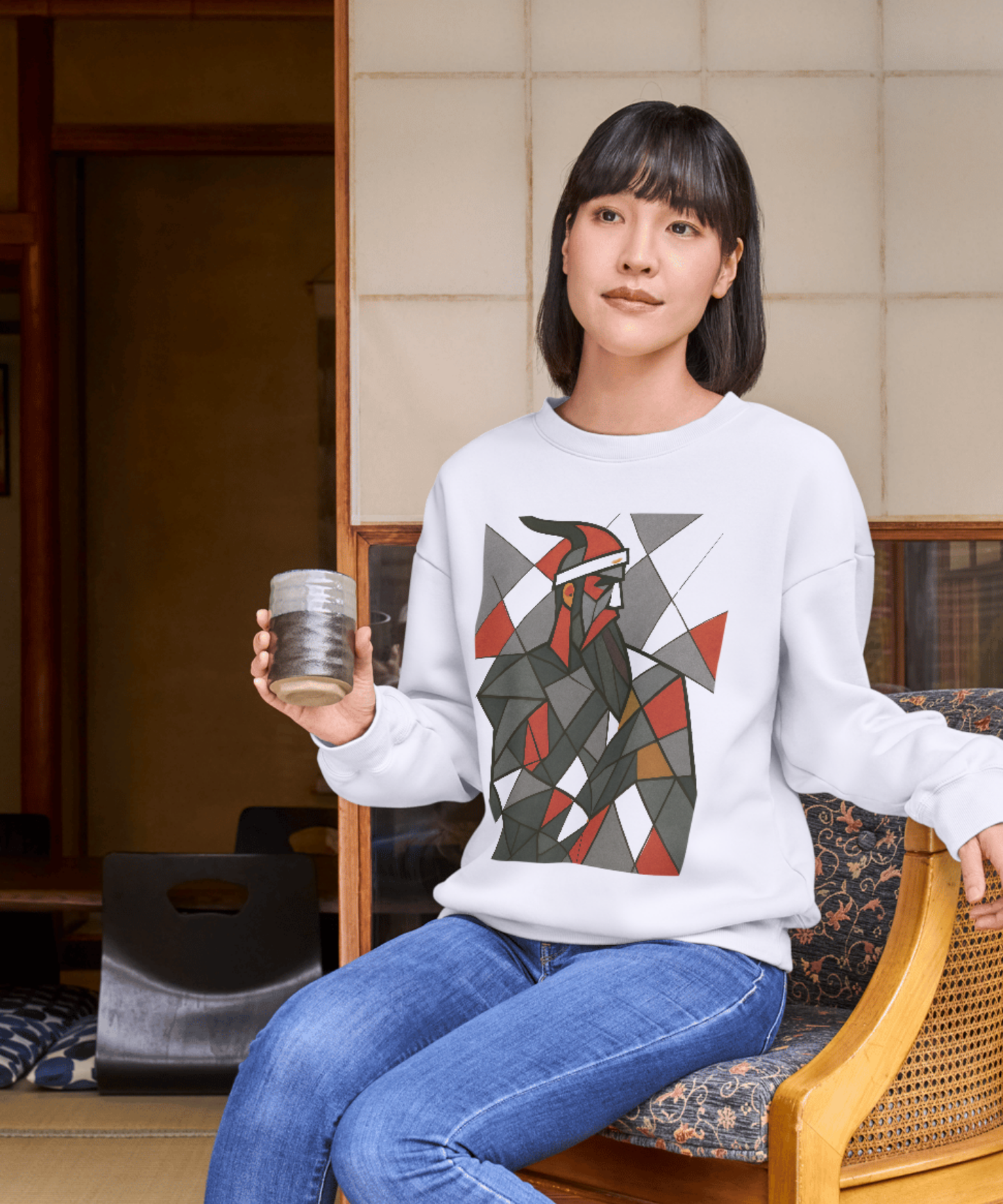 Geometric Long Sleeve Tee, Gjergj Kastrioti Skenderbeu - Unisex