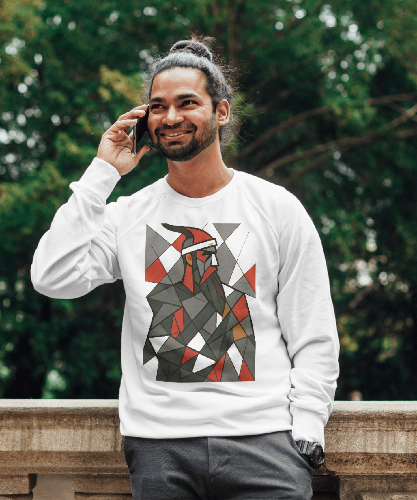 Geometric Long Sleeve Tee, Gjergj Kastrioti Skenderbeu - Unisex