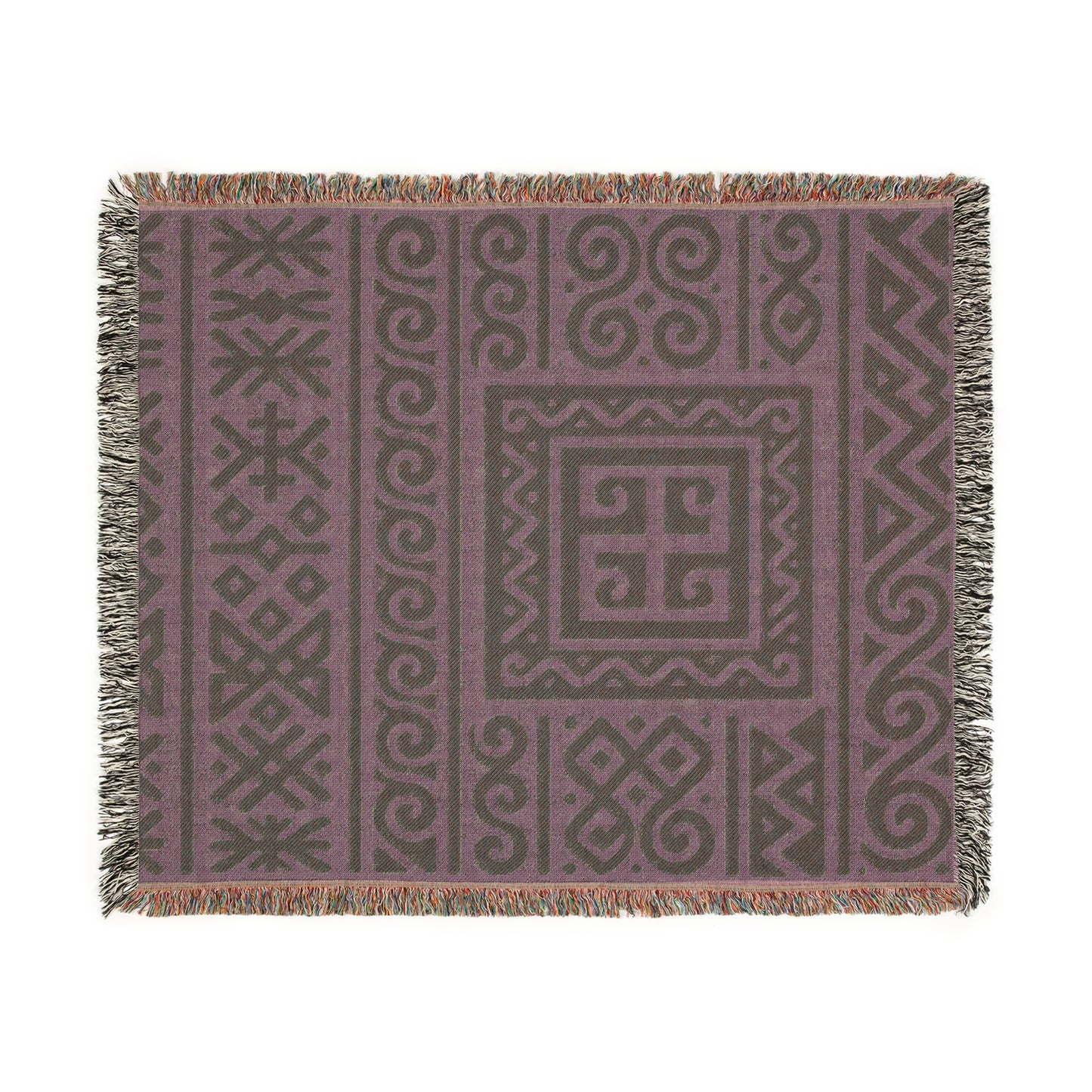 Sage Green & Black Illyrian Symbol Woven Throw Blanket - Illyrian Wave