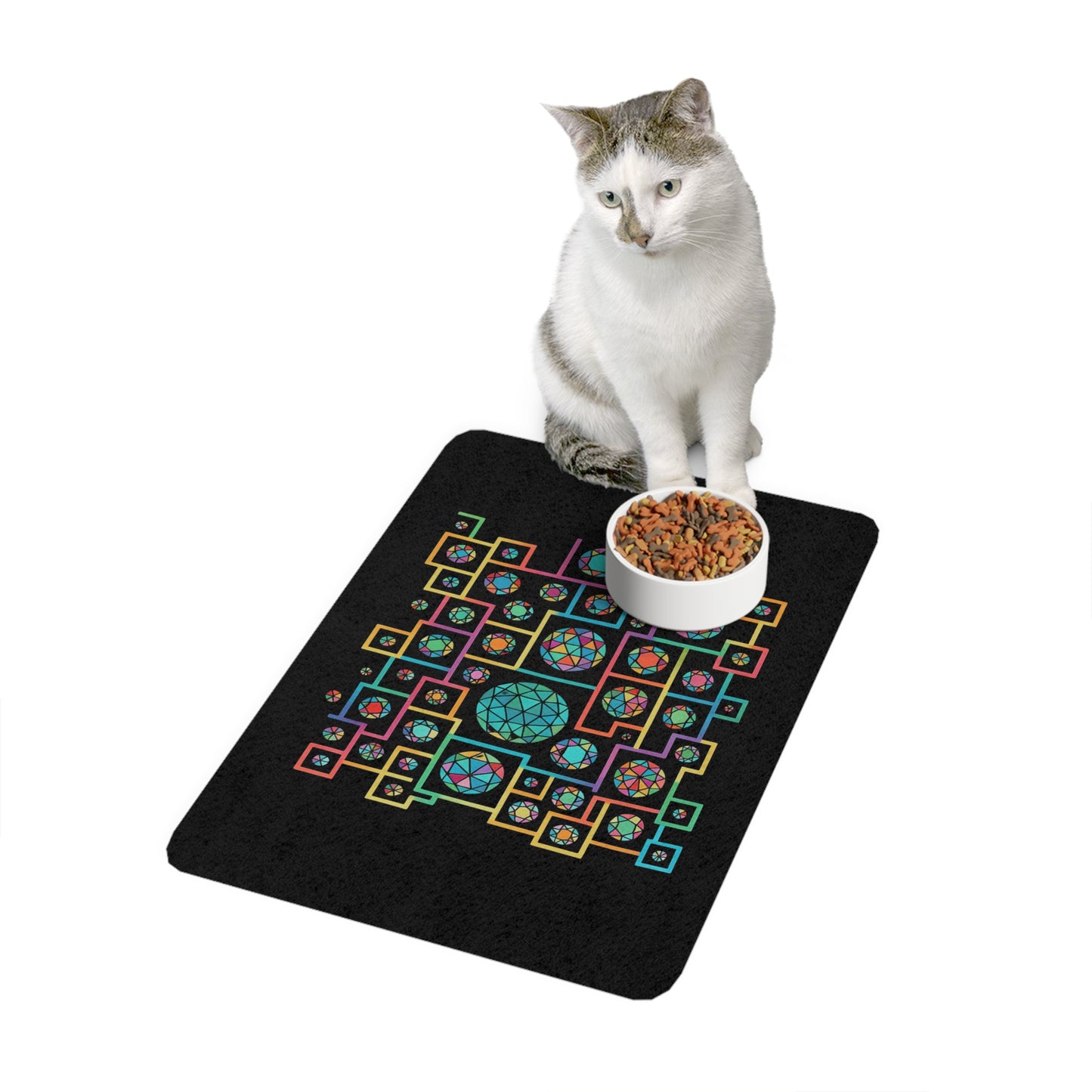 Geometric Heritage Pet Food Mat