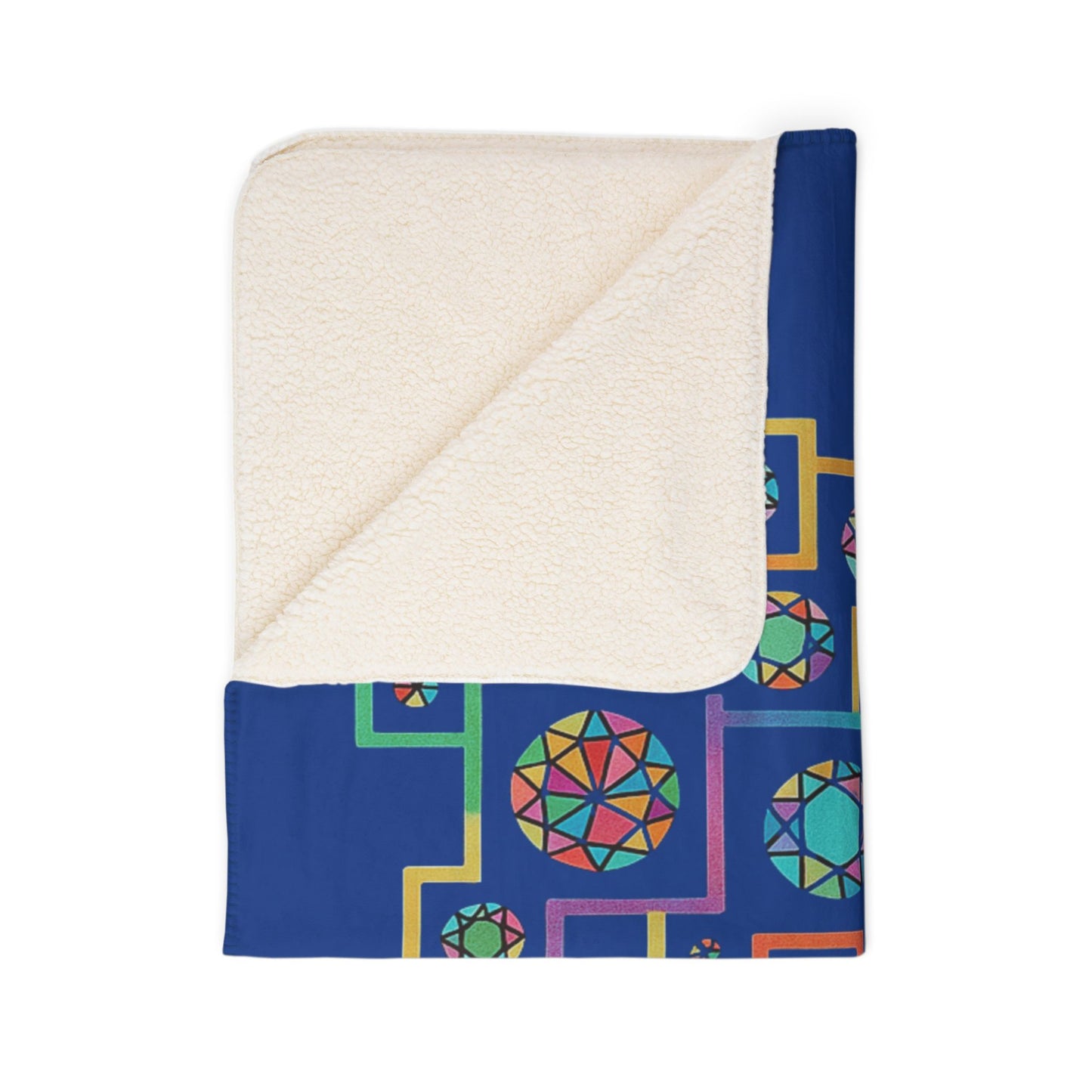 Geometric Boho Heritage Fleece Sherpa Blanket