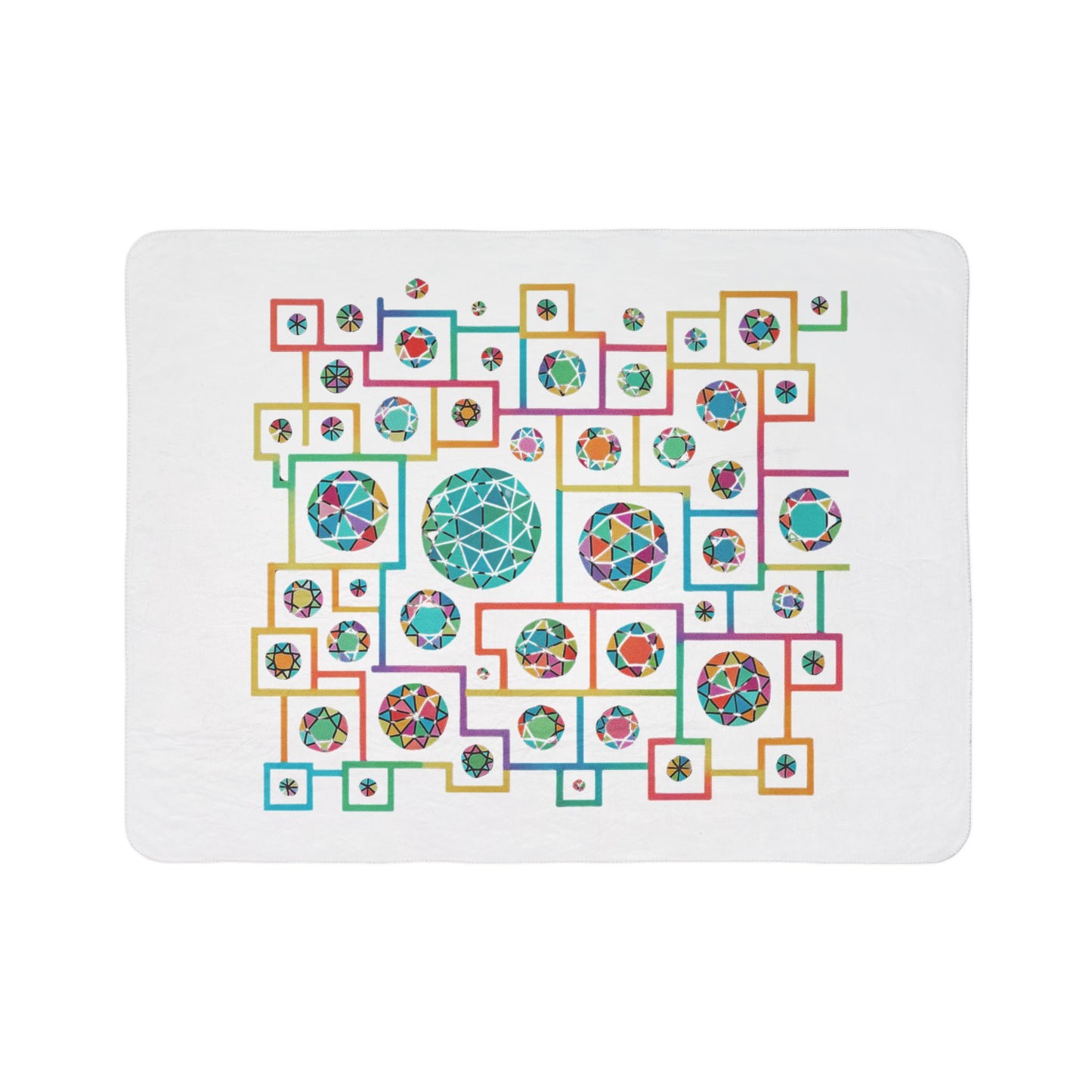 Geometric Boho Heritage Fleece Sherpa Blanket