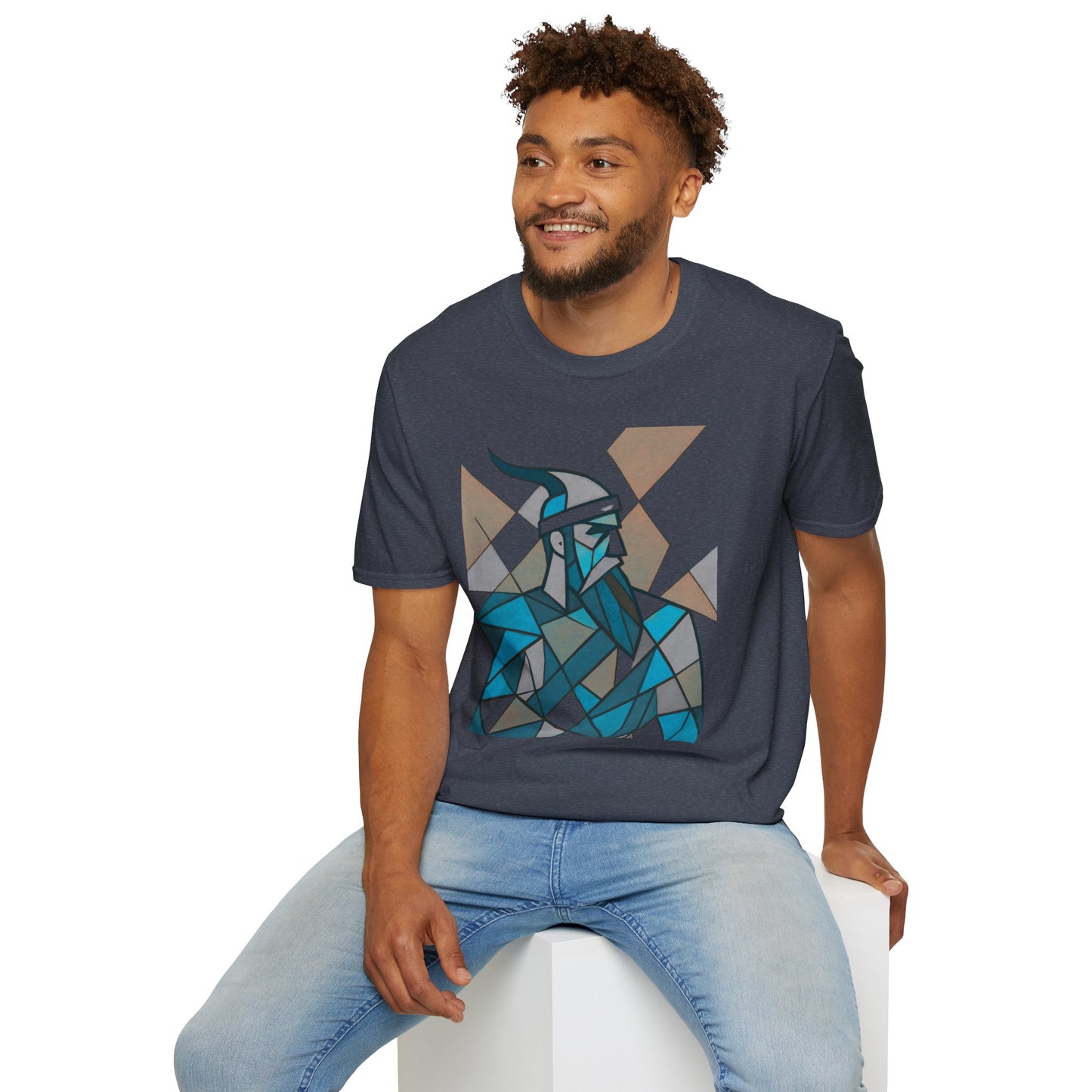 Skanderbeu Geometric Art T-Shirt, Albanian Hero Tee (Adult Unisex)
