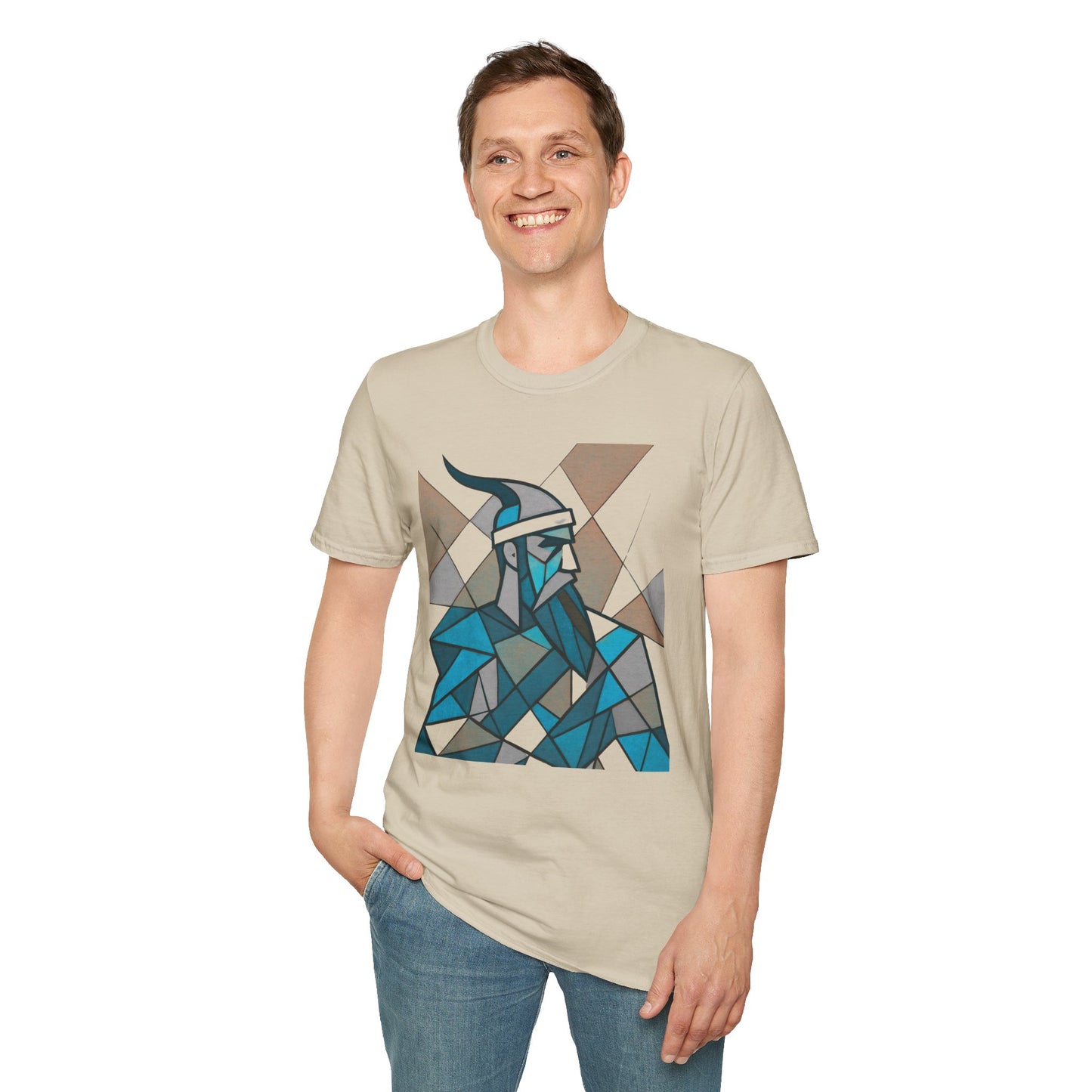Skanderbeu Geometric Art T-Shirt, Albanian Hero Tee (Adult Unisex)