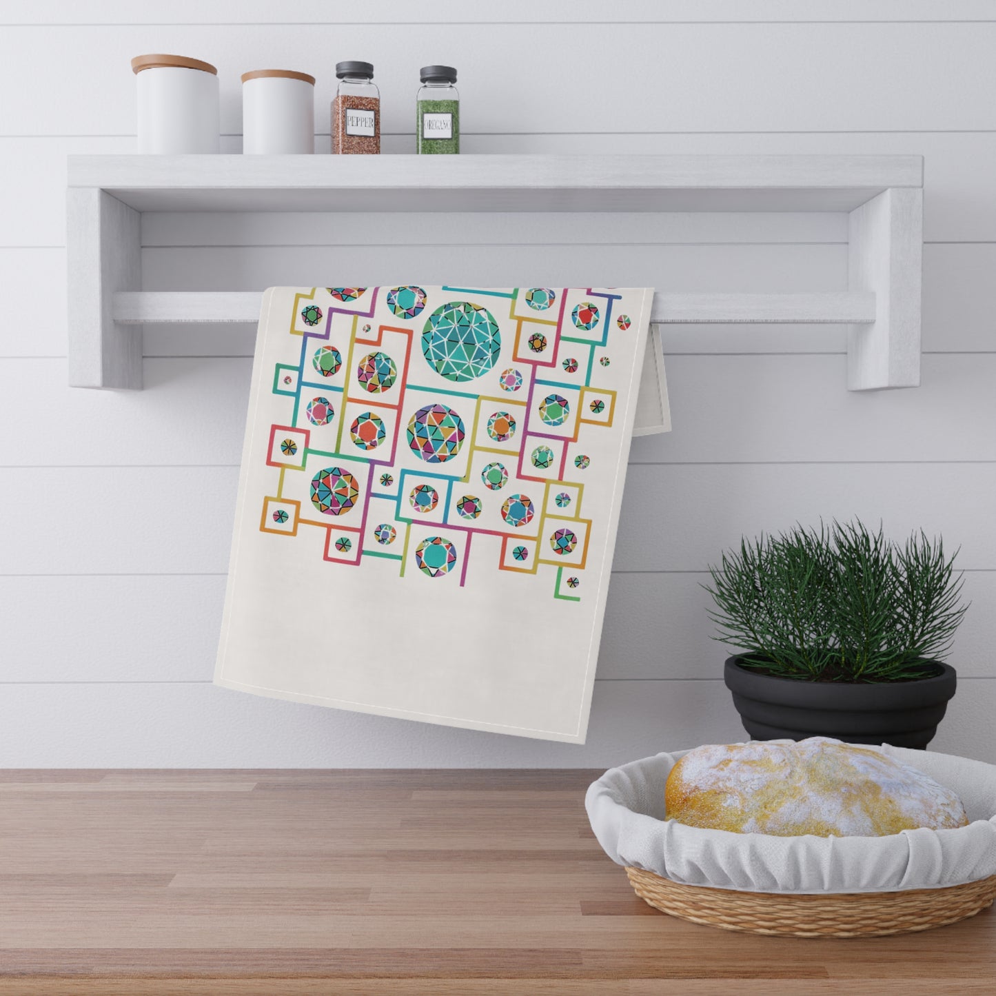 Geometric Heritage Boho Kitchen Towel