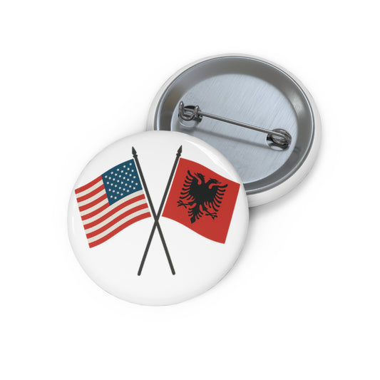 Custom Flag Pin Buttons | USA Albania Gifts for Events, Parties, Celebrations, Souvenirs, Accessories