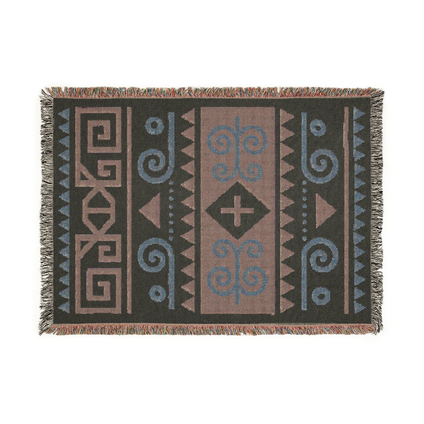 Sage & Sand Tribal Woven Throw Blanket - Illyrian Wave