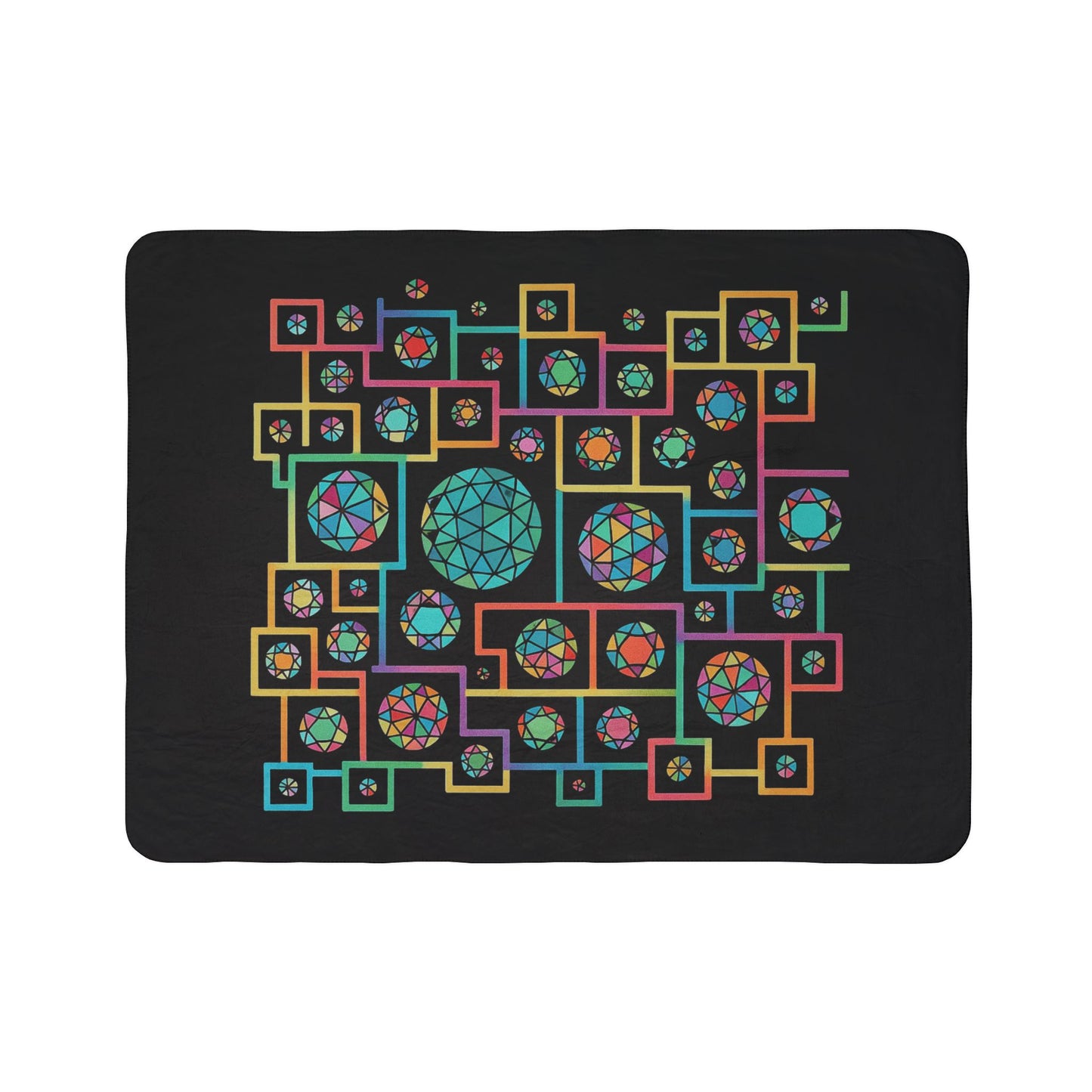 Geometric Boho Heritage Fleece Sherpa Blanket