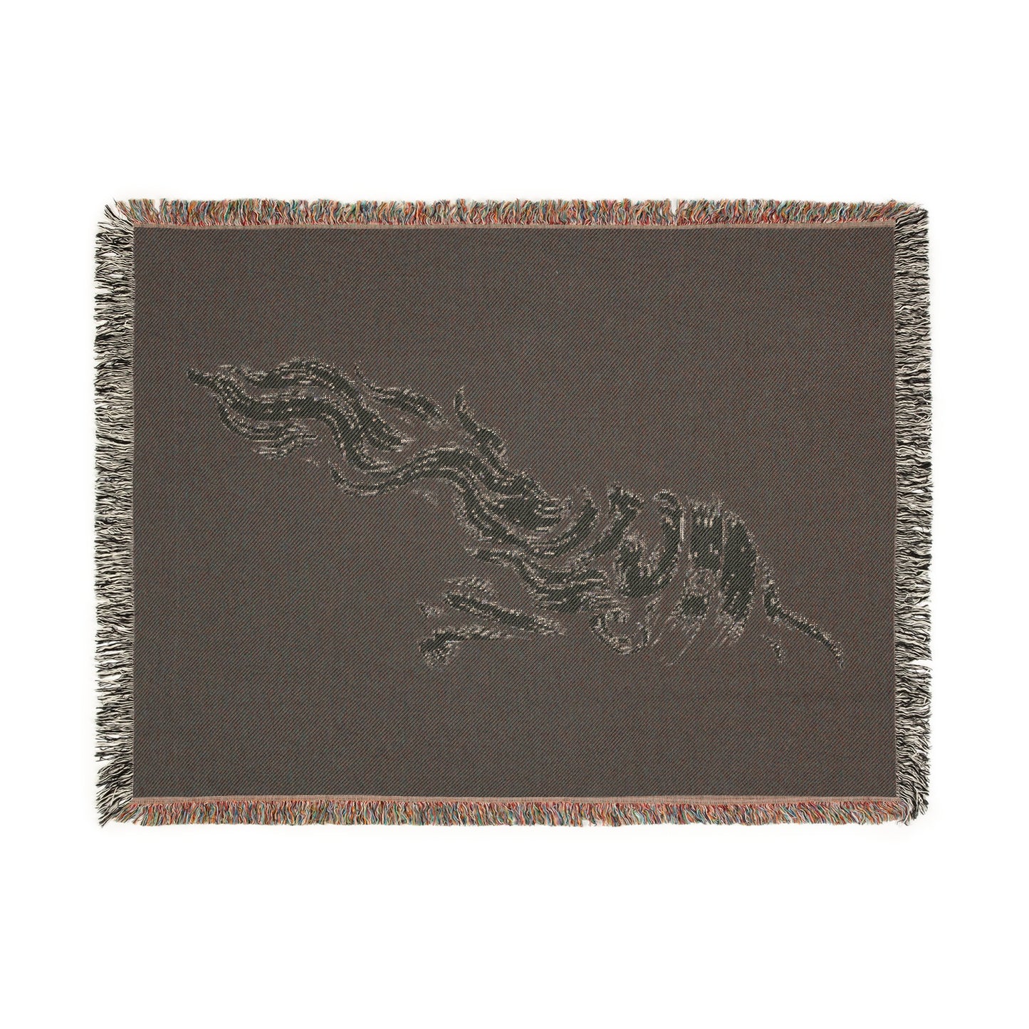 Gjergj Kastrioti Skënderbeu Woven Throw Blanket - Boho Heritage Design