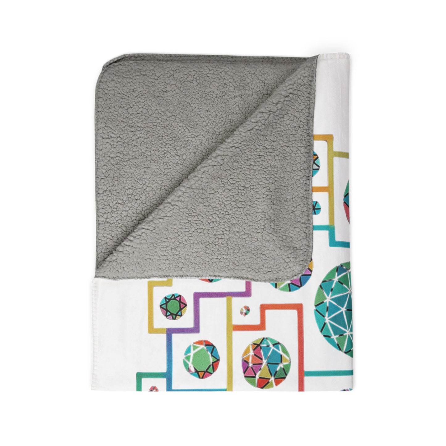 Geometric Boho Heritage Fleece Sherpa Blanket