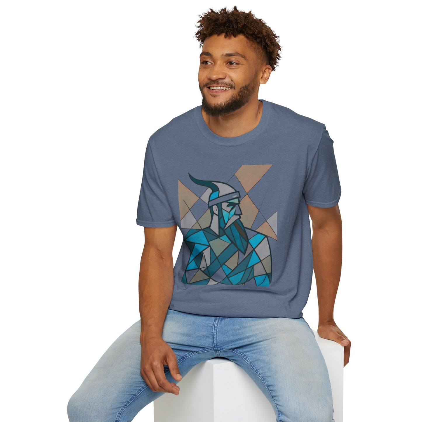 Skanderbeu Geometric Art T-Shirt, Albanian Hero Tee (Adult Unisex)