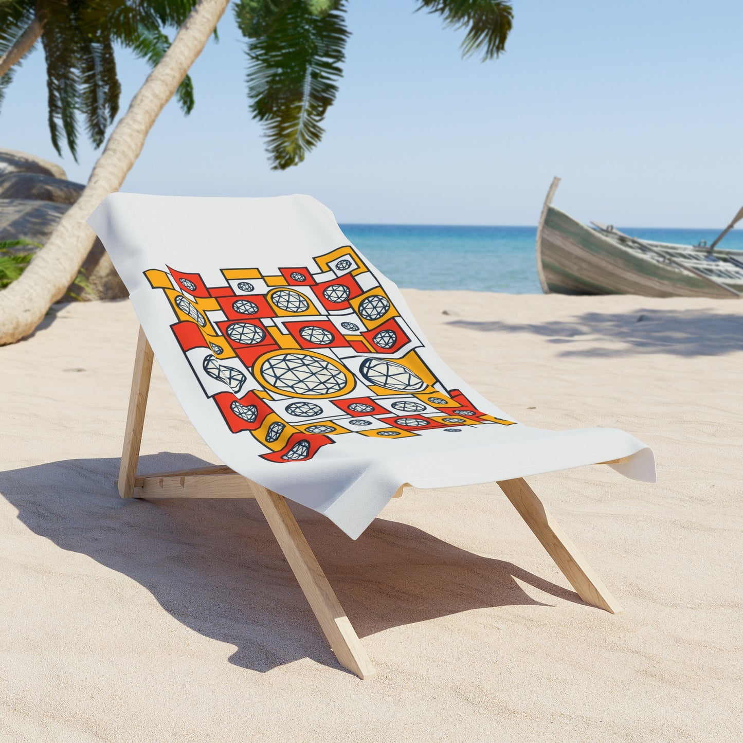 Vibrant Geometric Beach Towel