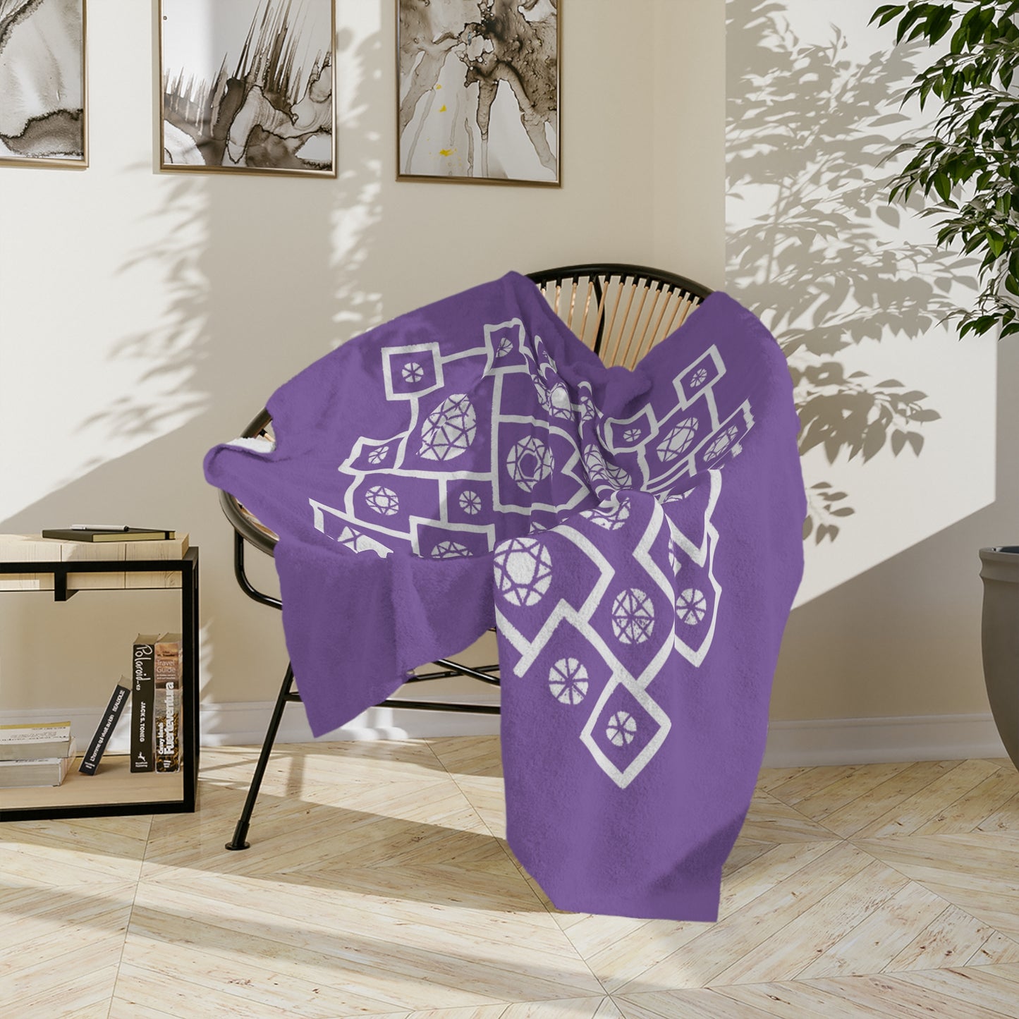 Cozy Geometric Velveteen Blanket