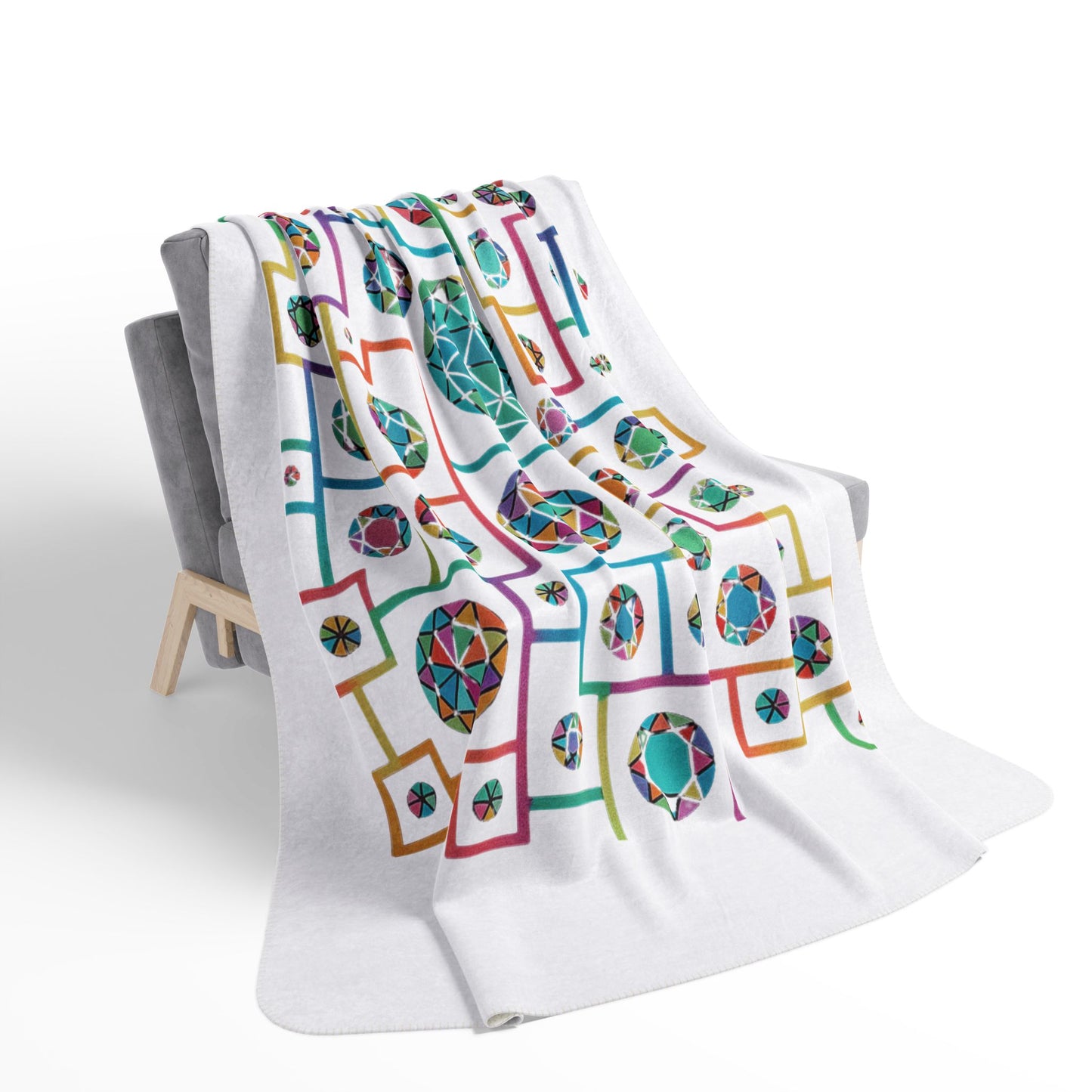 Geometric Boho Heritage Fleece Sherpa Blanket