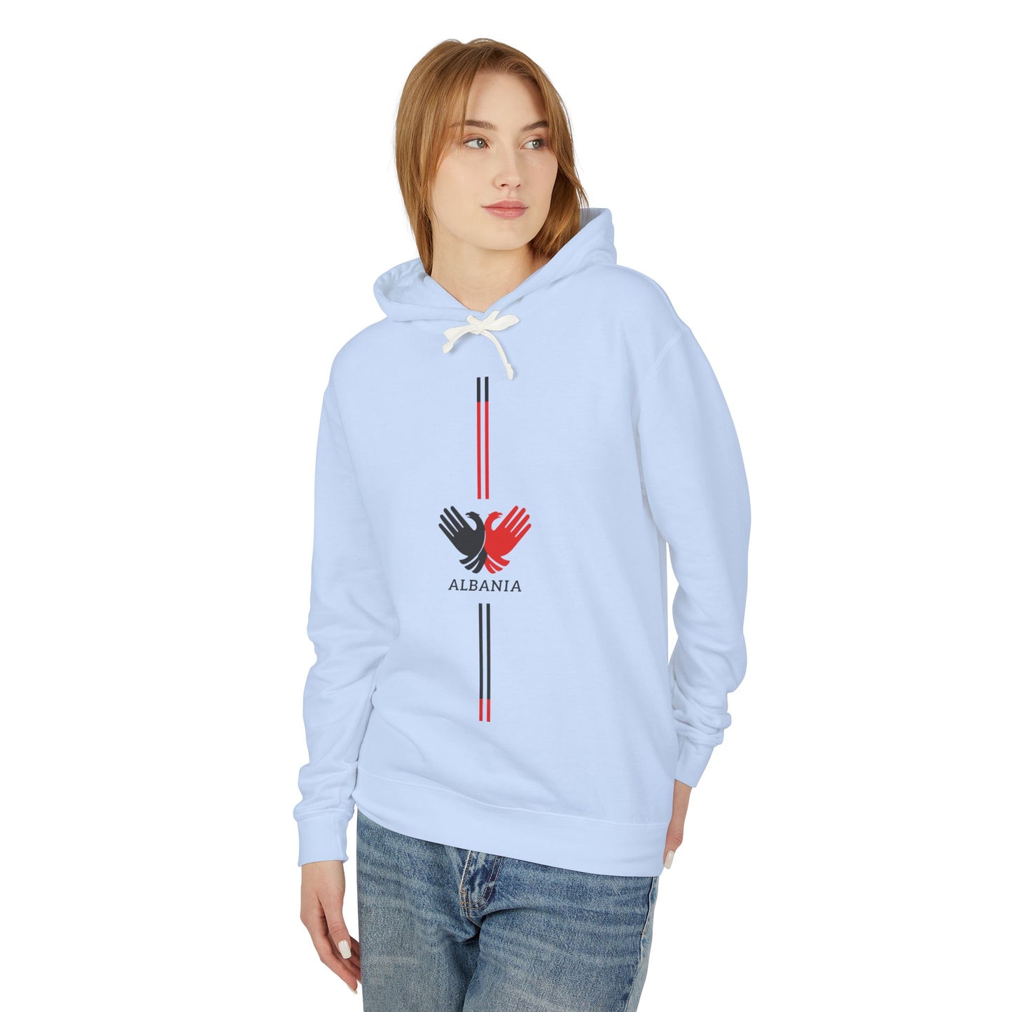 Unisex Hooded Sweatshirt with Albania Design - Lightweight, Casual, Travel, Souvenir, Gift, Comfortable Wear