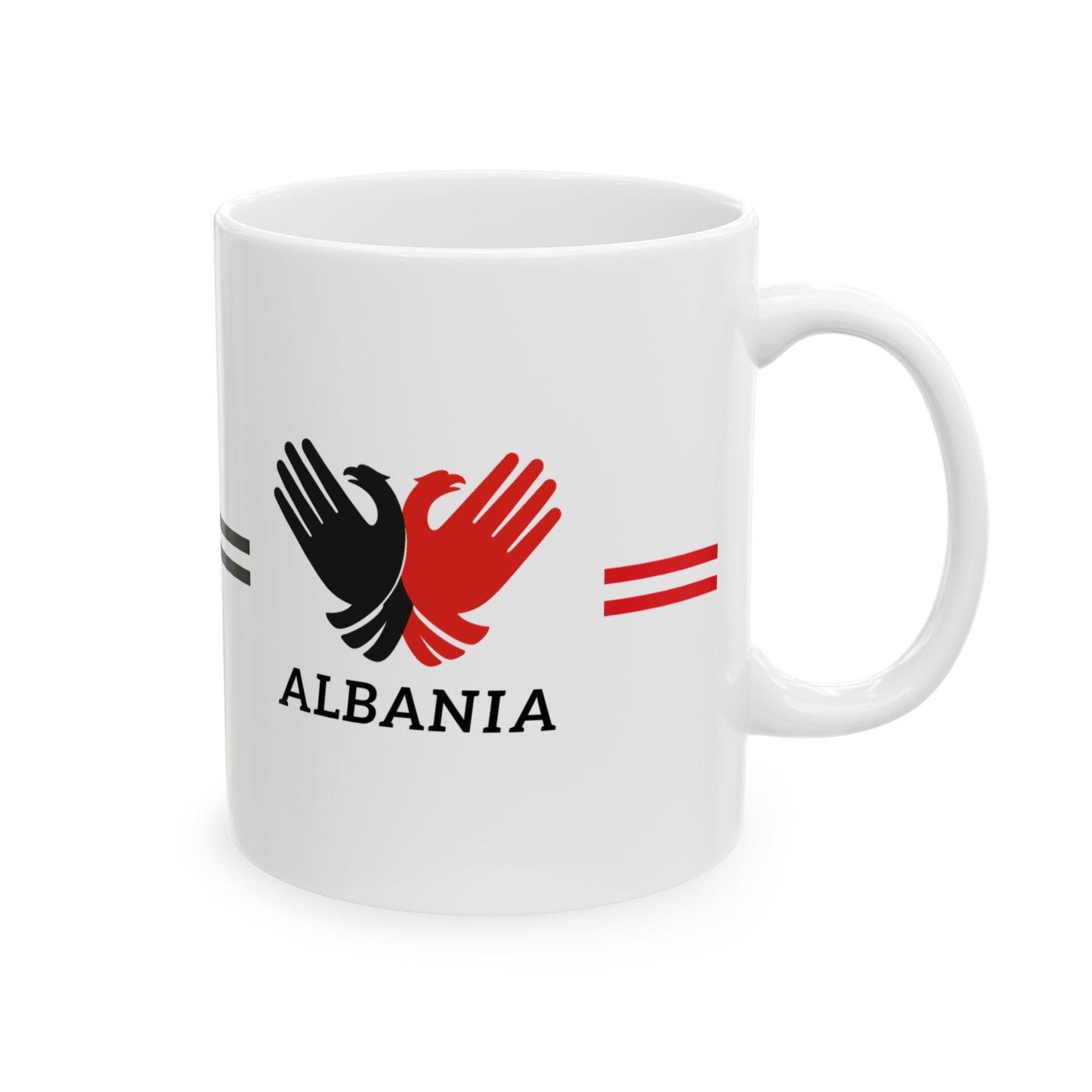 Albanian Pride Ceramic Mug, Coffee Cup, Tea Mug, Gift for Albania Fans, Flag Mug, Cultural Celebration
