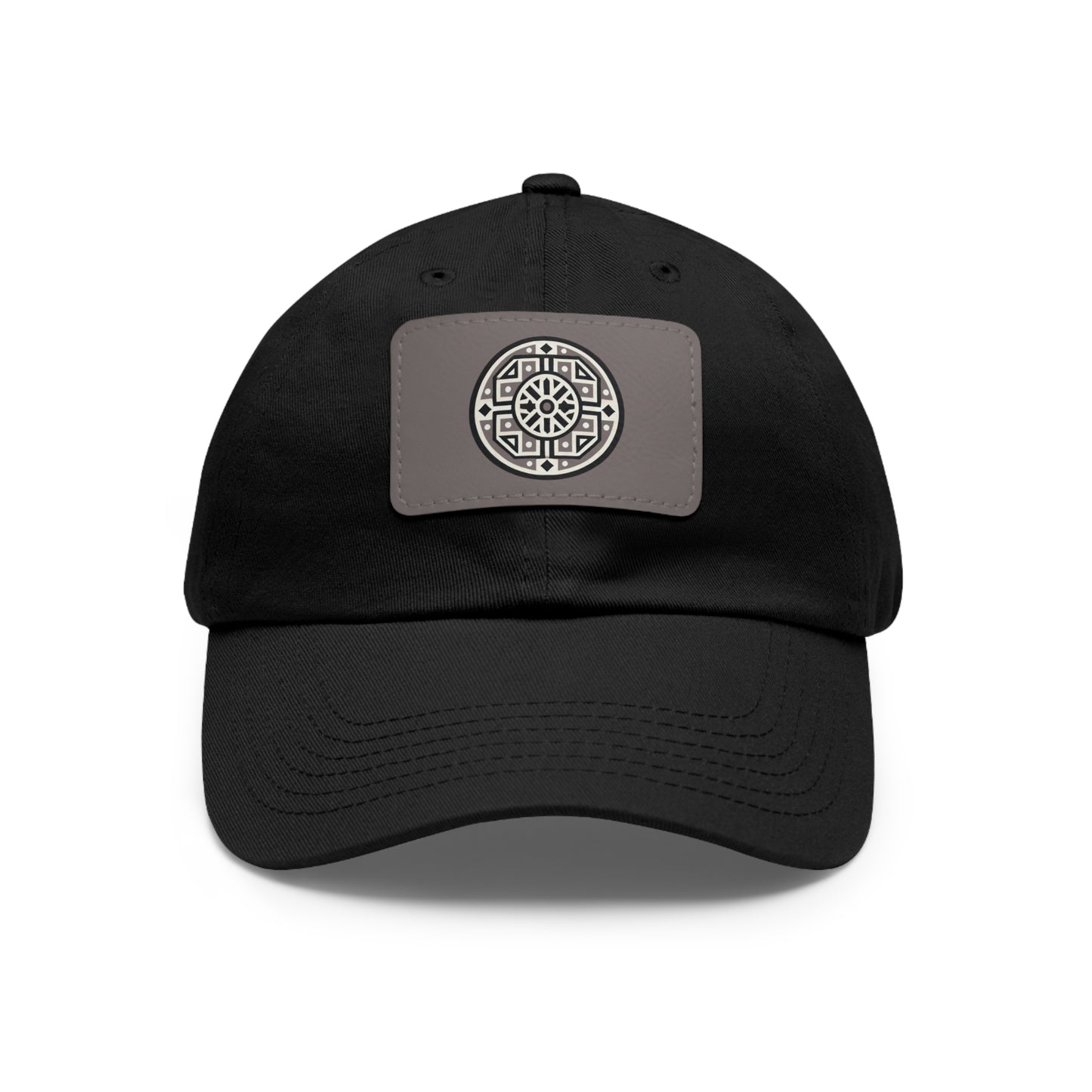 Illyrian Sun Cap - Ancient Motif Dad Hat with Leather Patch - Shqipe