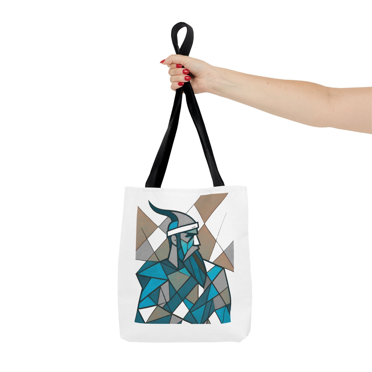 Geometric Warrior Tote Bag | Honoring Albanian Hero - Gjergj Kastrioti Skenderbeu