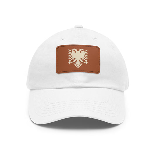 Albanian Eagle Heritage Hat - Double-Headed Eagle Cap with Leather Patch