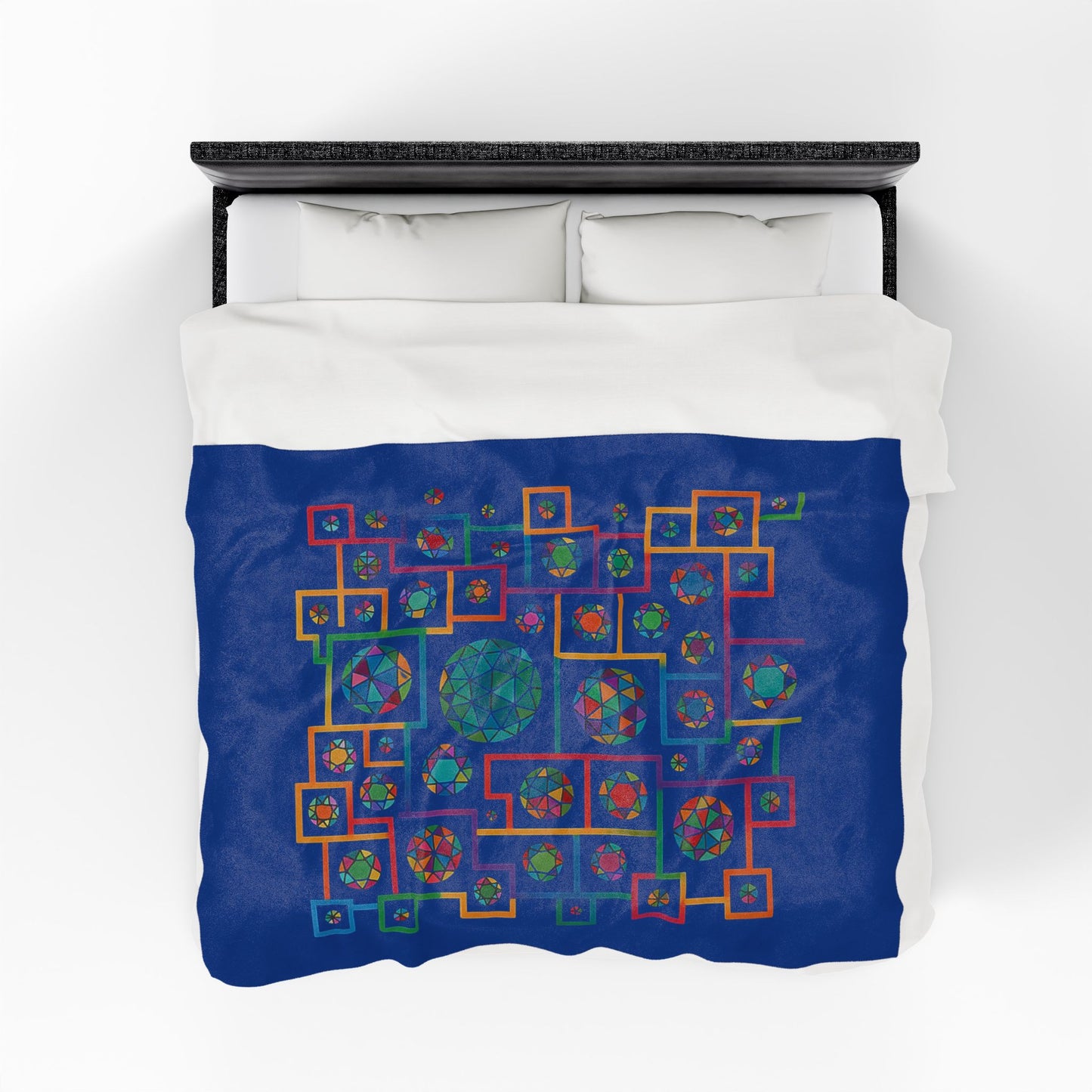 Velveteen Geometric Heritaghe Plush Blanket - inspired by Plis-shaped domes of the National Library of Kosovo