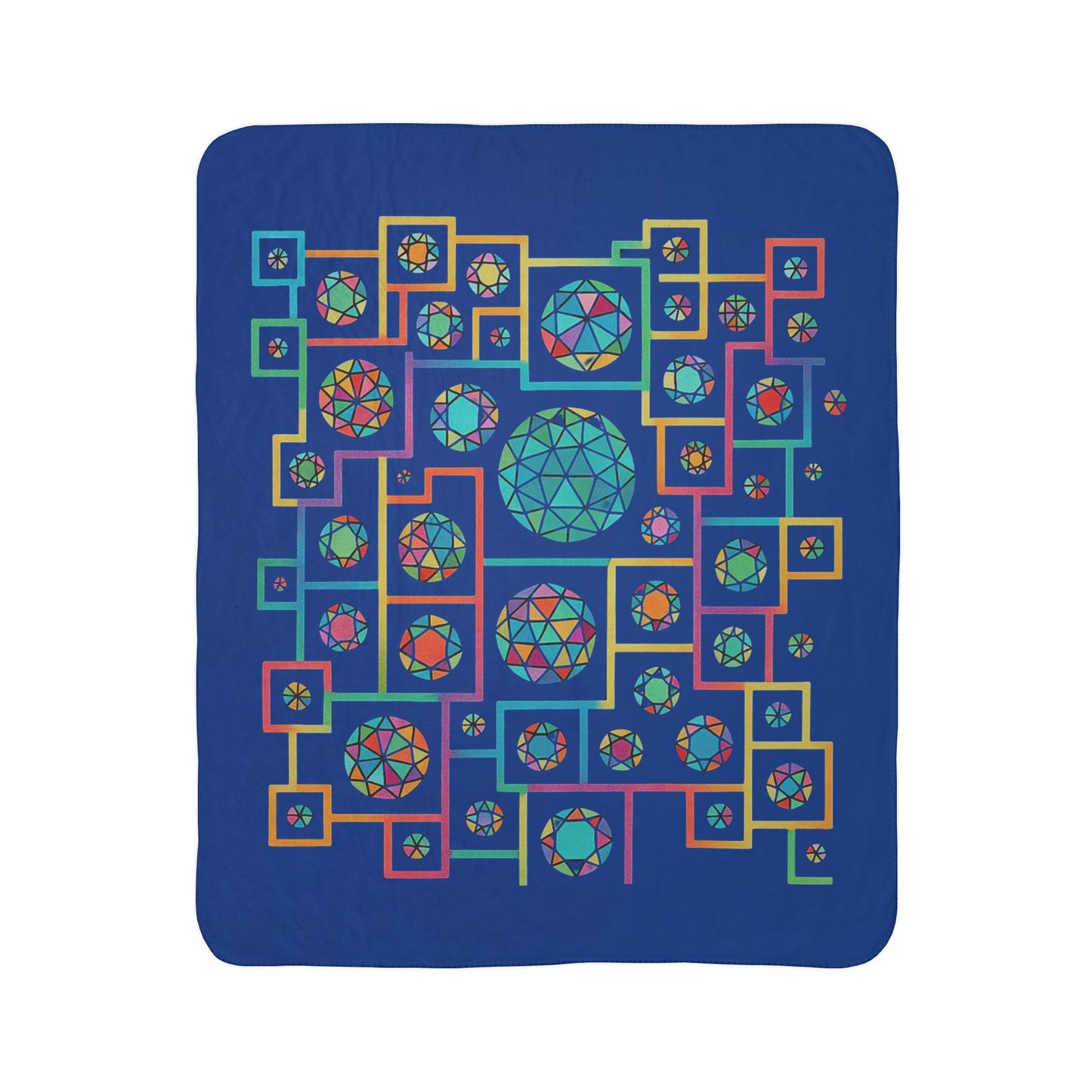 Geometric Boho Heritage Fleece Sherpa Blanket