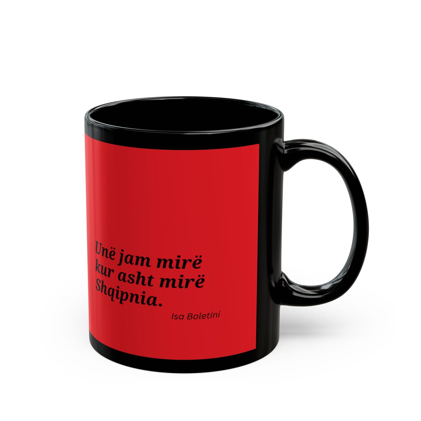Isa Boletini Patriotic Mug, Albanian Heritage Gift - Black and Red