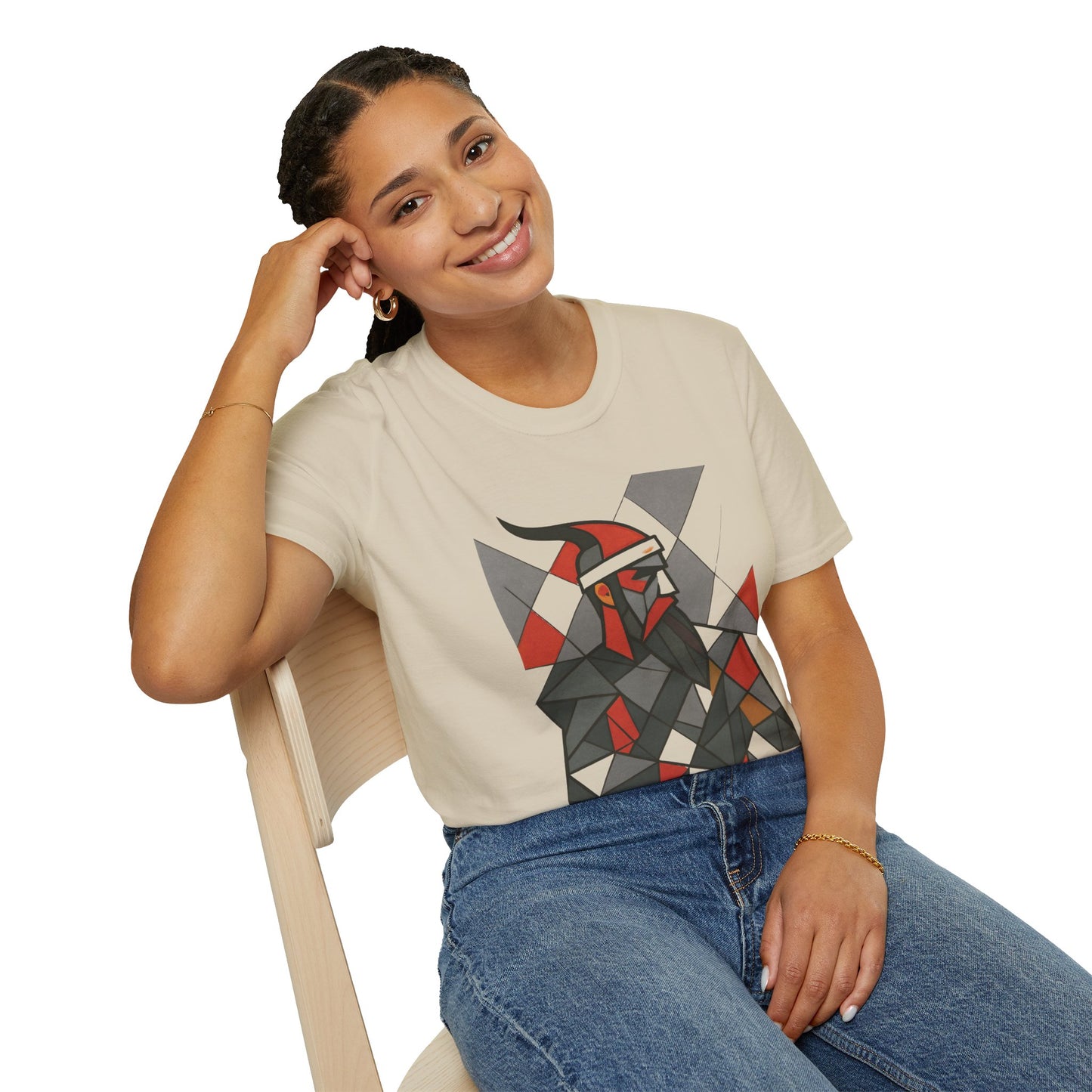 Skanderbeu Geometric Art T-Shirt, Albanian Hero Tee, (Adult Unisex) - Mutlicolor