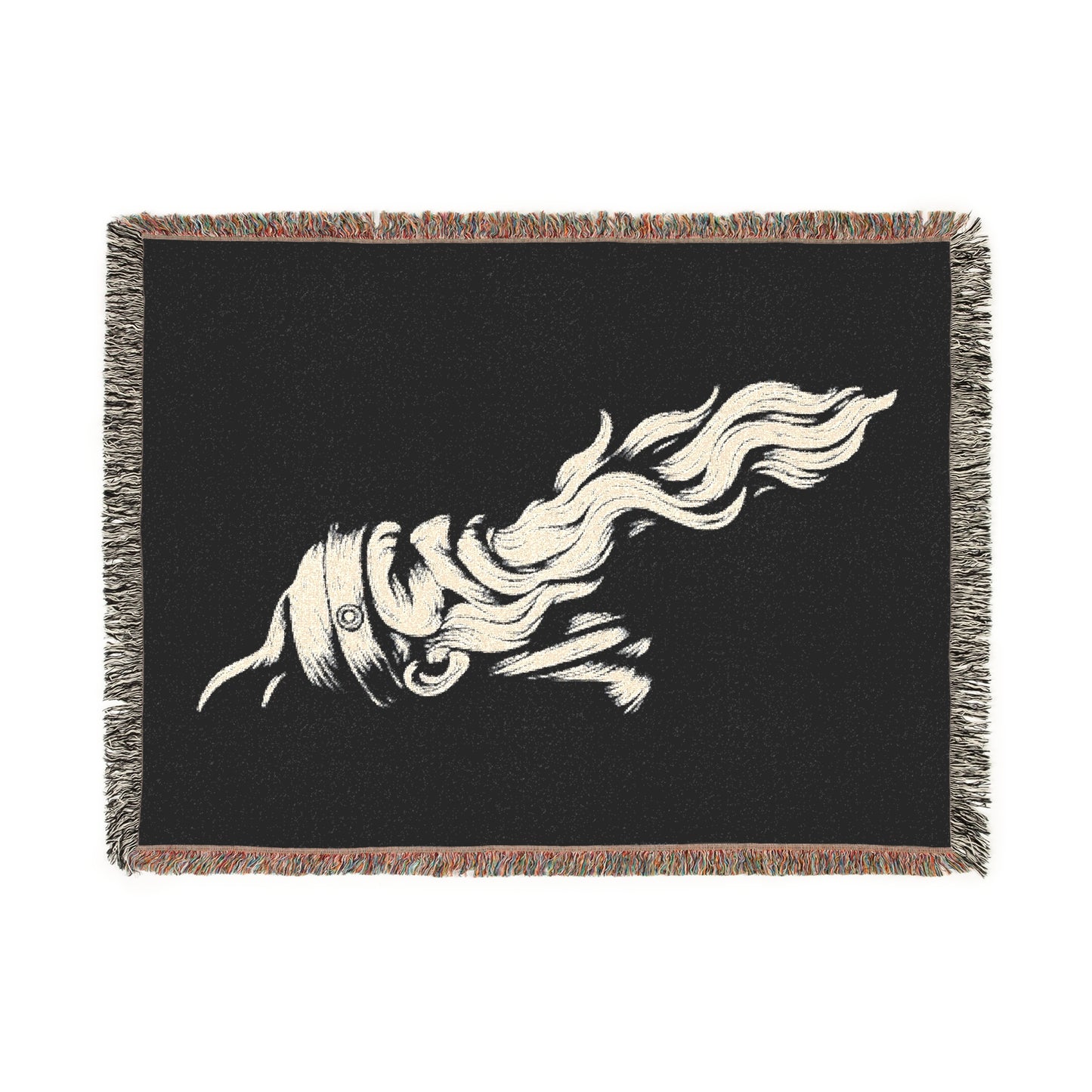Gjergj Kastrioti Skënderbeu Woven Throw Blanket - Boho Heritage Design