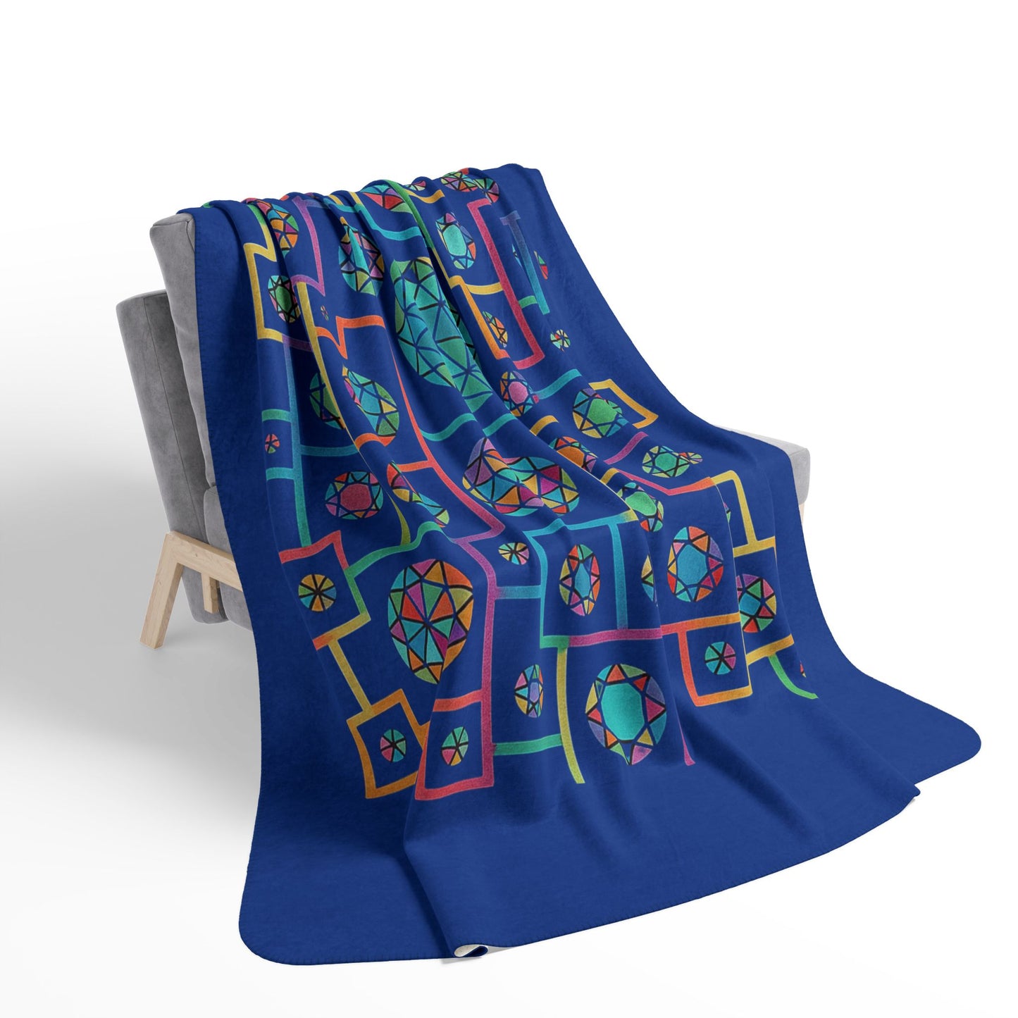 Geometric Boho Heritage Fleece Sherpa Blanket
