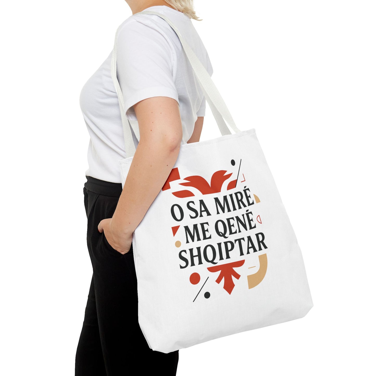 Chic Albanian Phrase Tote Bag, Stylish Shopping Bag, Eco-Friendly Tote, Gift for Language Lovers, Trendy Travel Companion