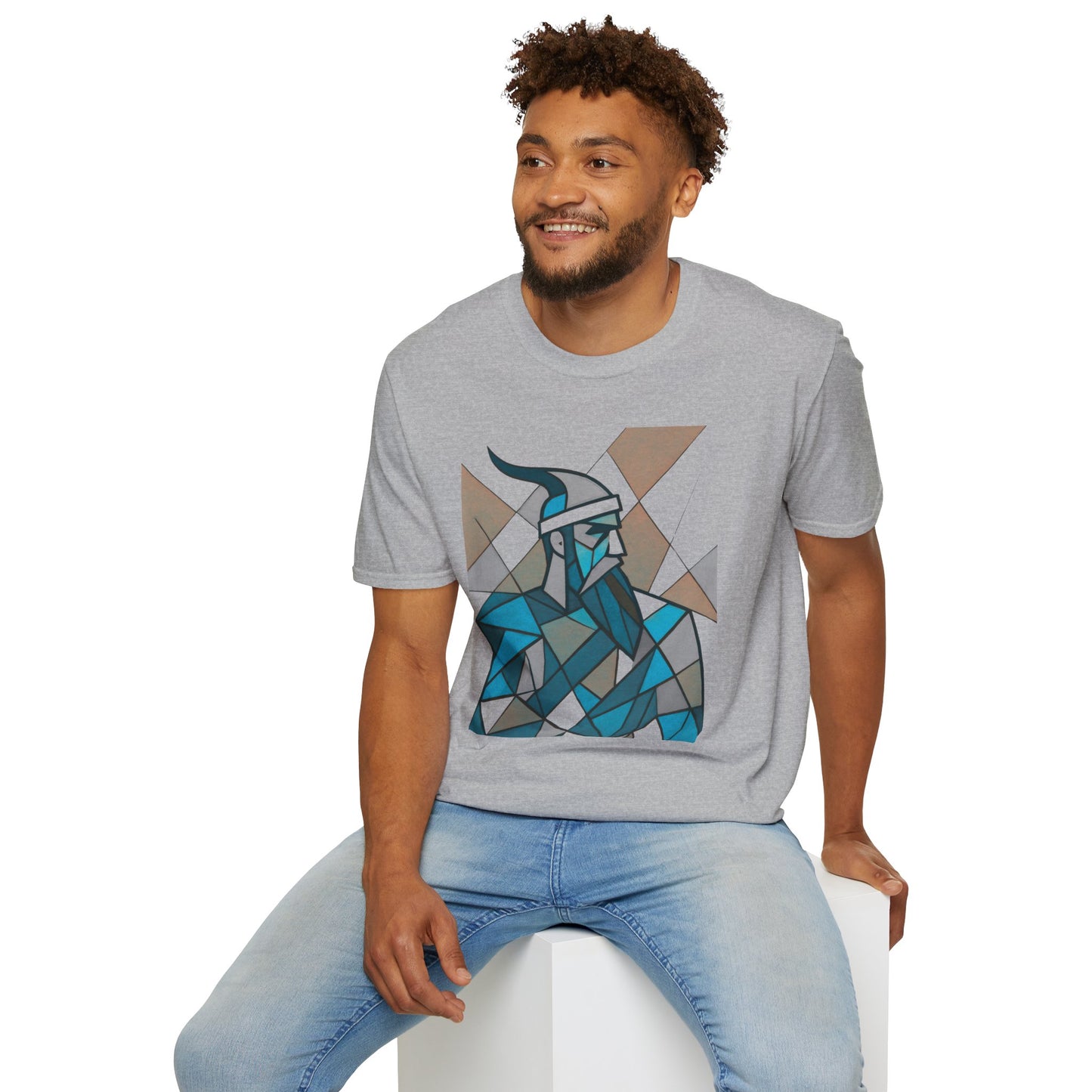 Skanderbeu Geometric Art T-Shirt, Albanian Hero Tee (Adult Unisex)