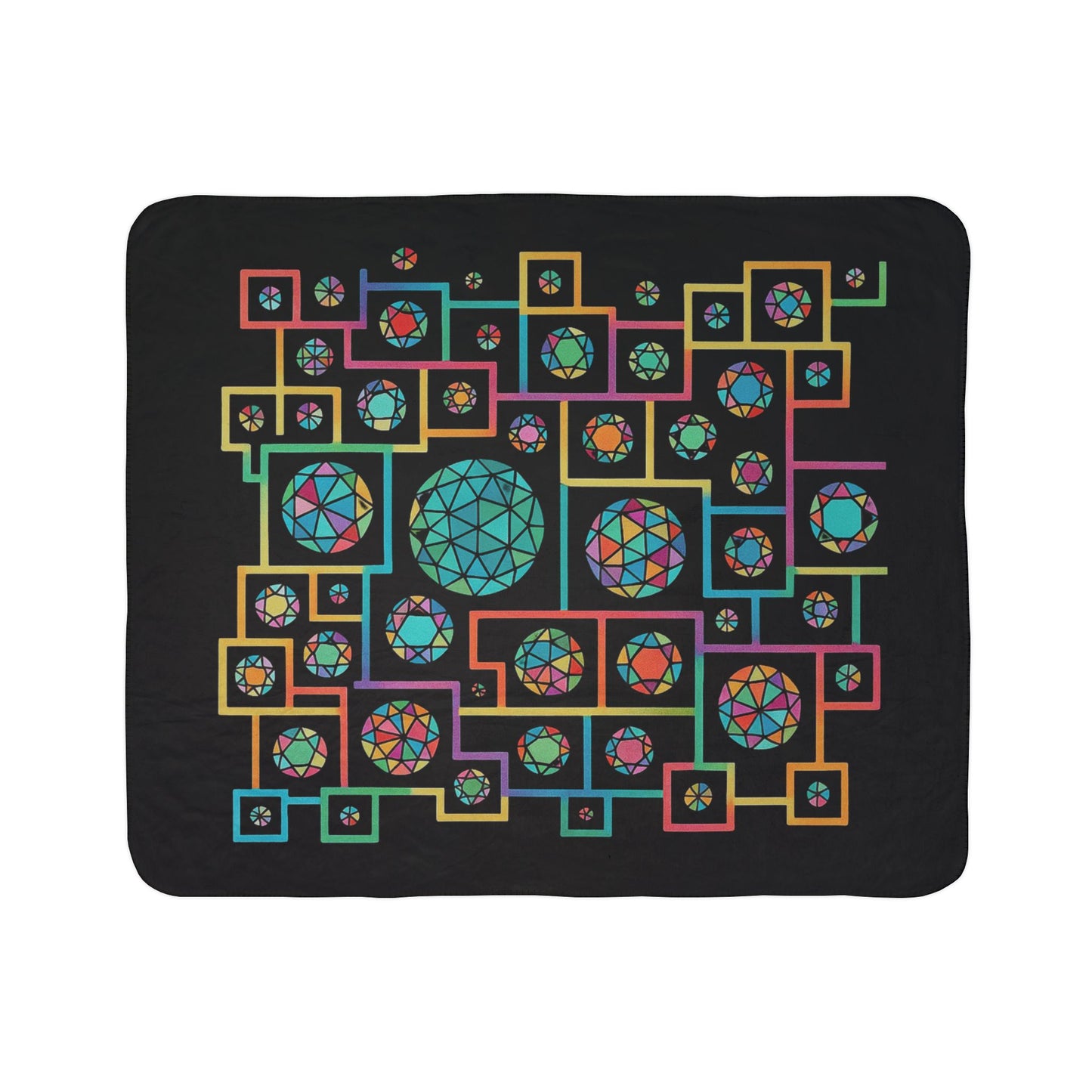 Geometric Boho Heritage Fleece Sherpa Blanket