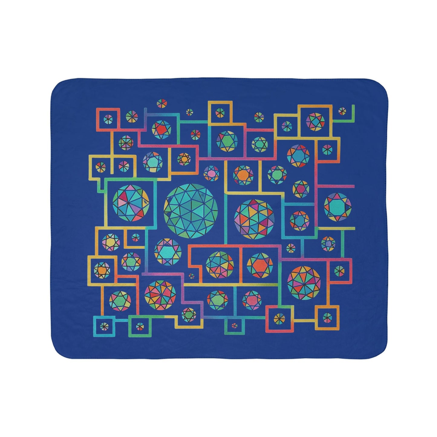 Geometric Boho Heritage Fleece Sherpa Blanket