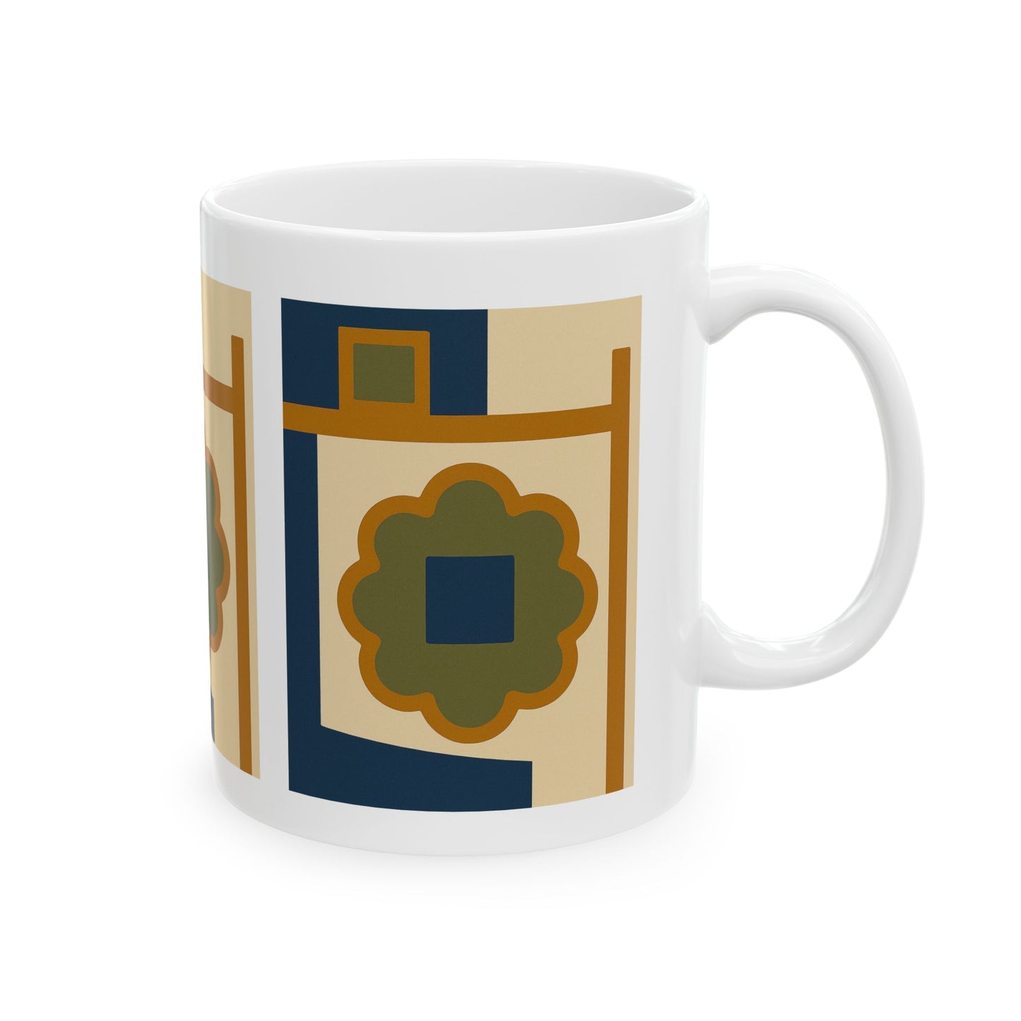Ancient Ulpiana Mug - Minimalist Boho Abstract Design - Stylish Coffee Cup for Home, Office