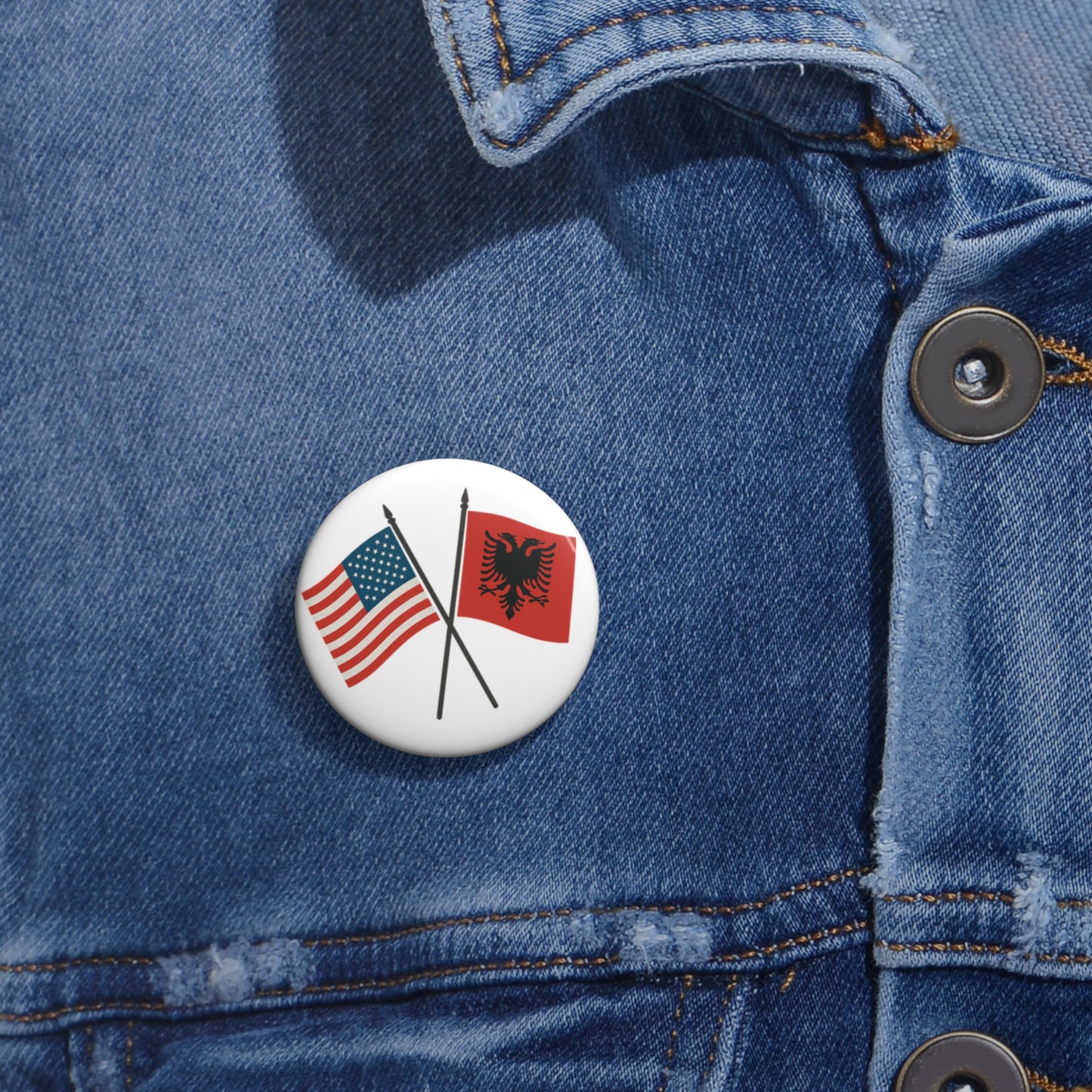 Custom Flag Pin Buttons | USA Albania Gifts for Events, Parties, Celebrations, Souvenirs, Accessories