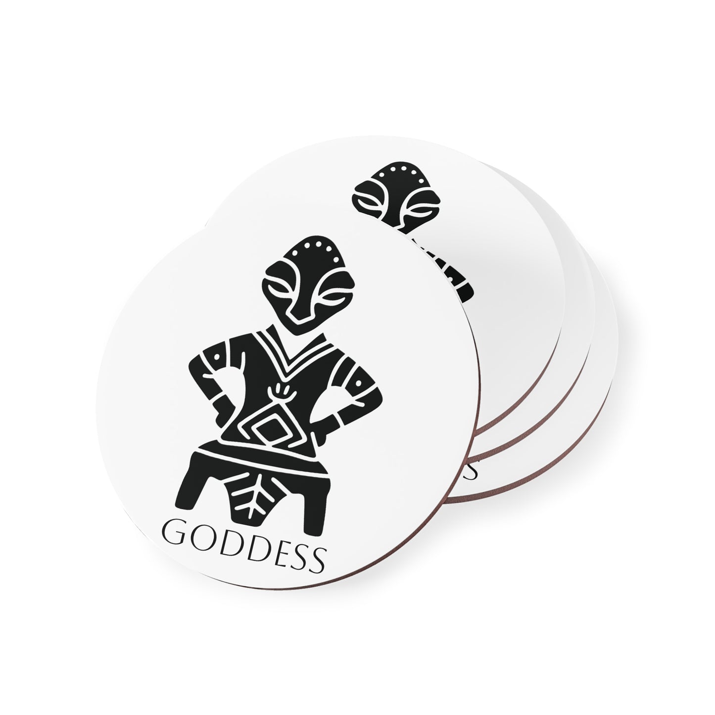 Illyrian Goddess Round Coasters,  Ancient Kosovo Symbol, Unique Boho Decor, Drink Coasters for Home