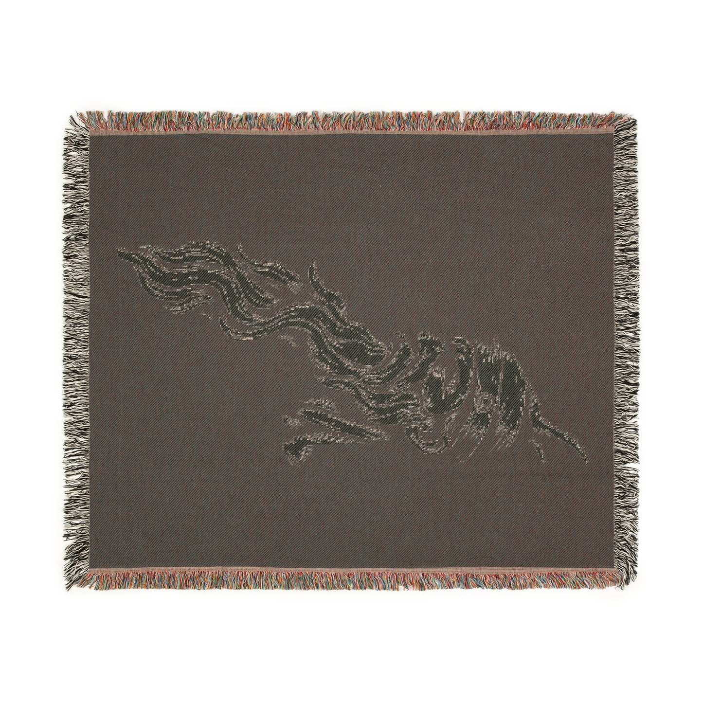 Gjergj Kastrioti Skënderbeu Woven Throw Blanket - Boho Heritage Design