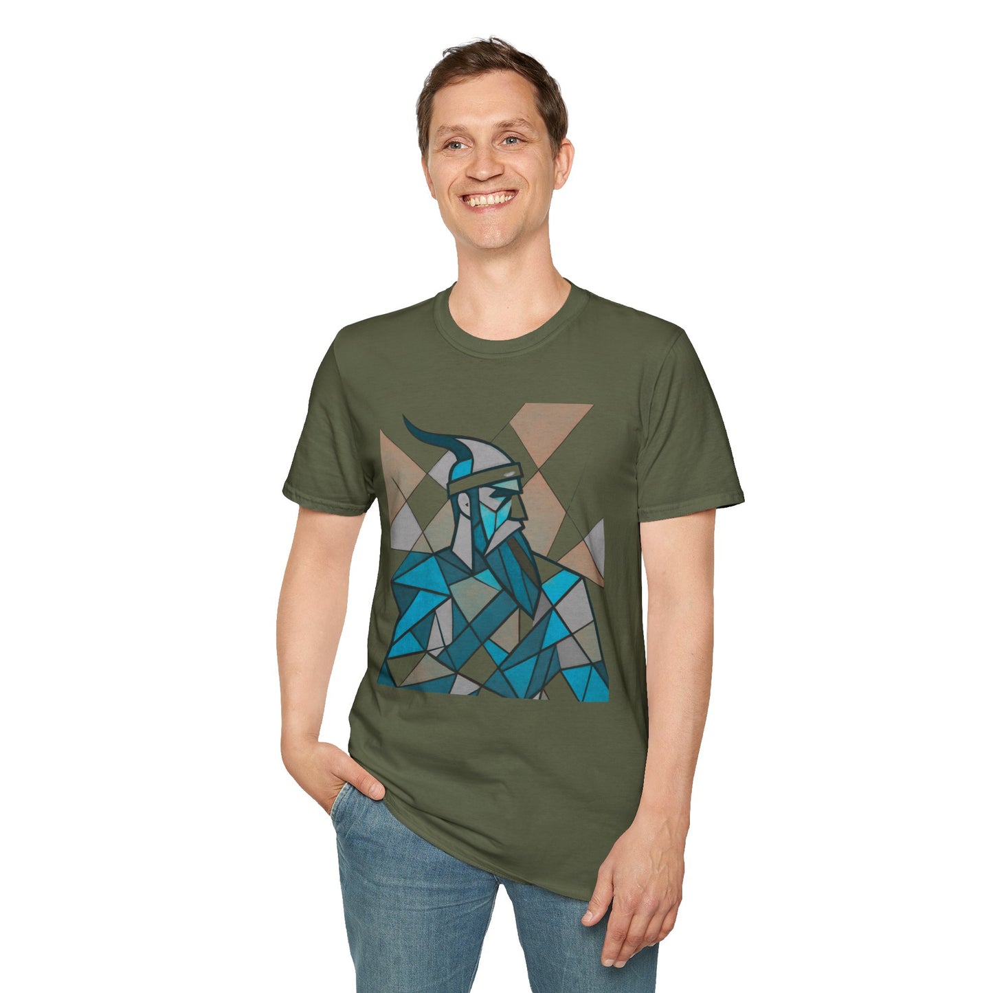 Skanderbeu Geometric Art T-Shirt, Albanian Hero Tee (Adult Unisex)
