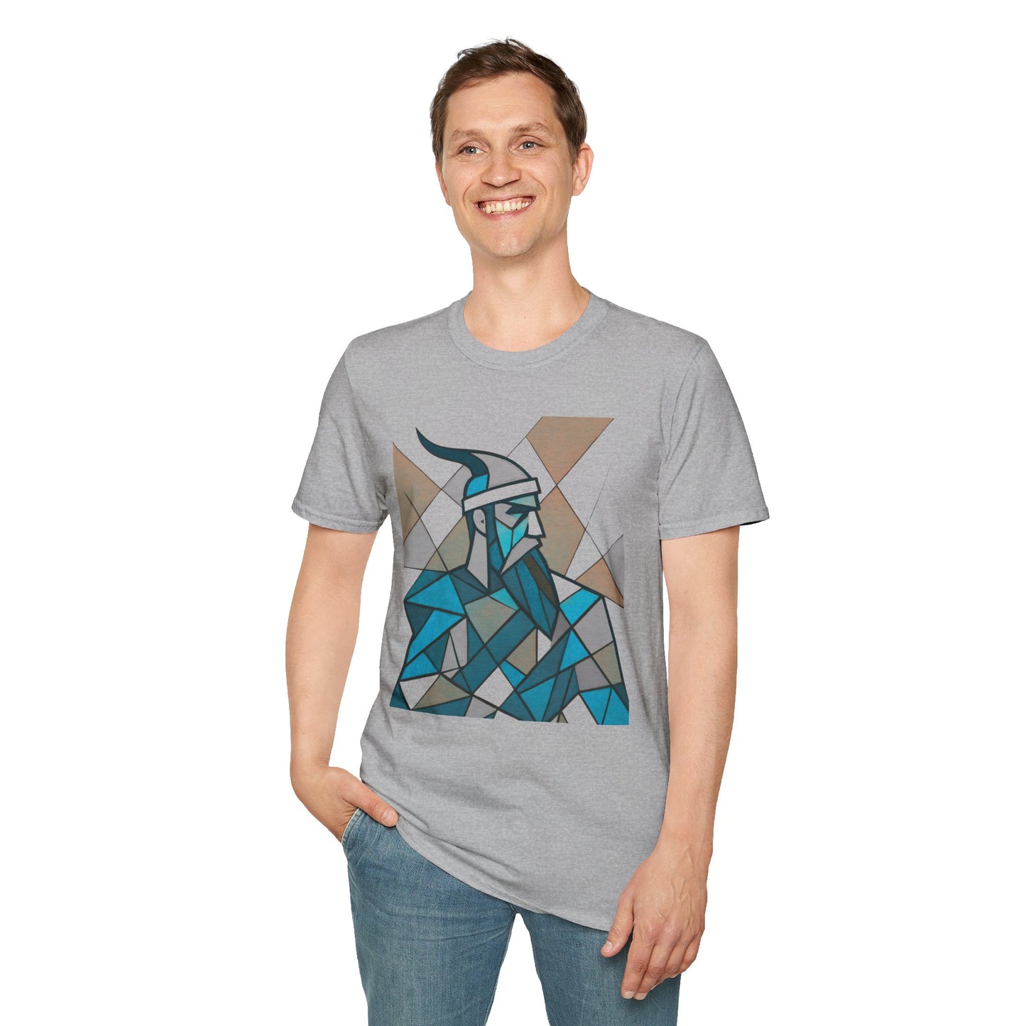 Skanderbeu Geometric Art T-Shirt, Albanian Hero Tee (Adult Unisex)