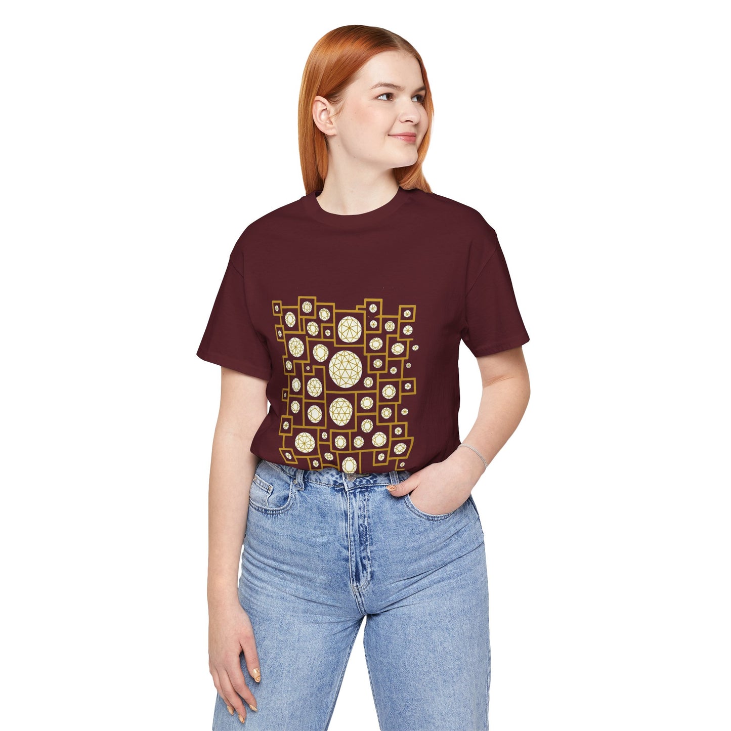 Geometric Unisex Tee - Gold