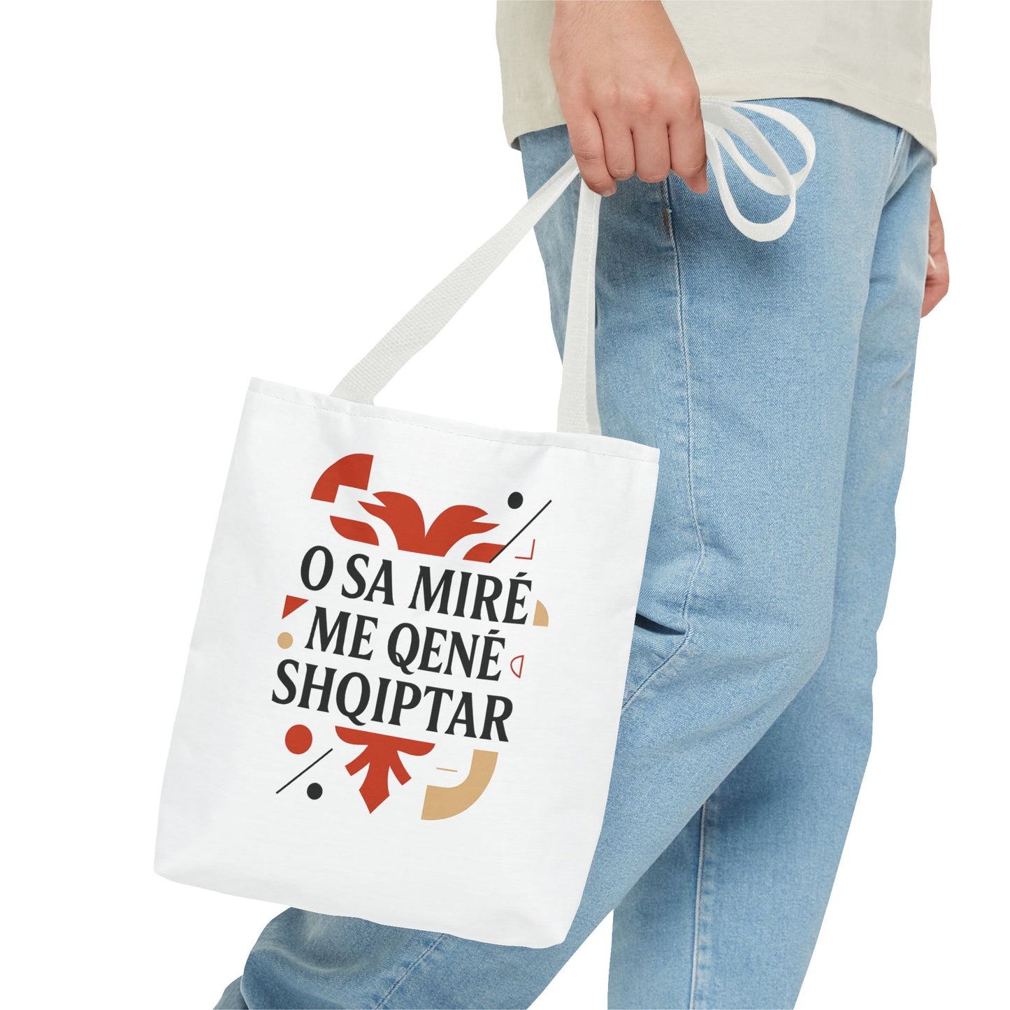 Chic Albanian Phrase Tote Bag, Stylish Shopping Bag, Eco-Friendly Tote, Gift for Language Lovers, Trendy Travel Companion