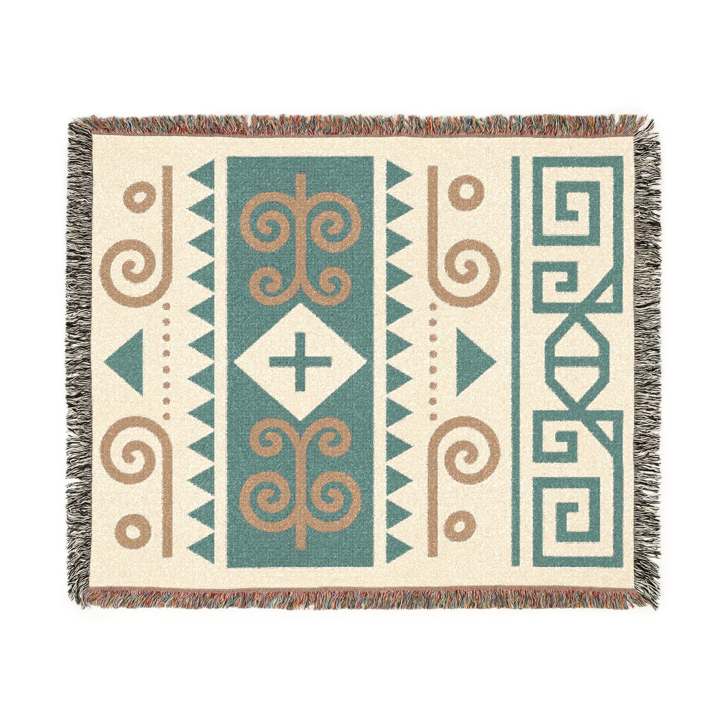 Sage & Sand Tribal Woven Throw Blanket - Illyrian Wave