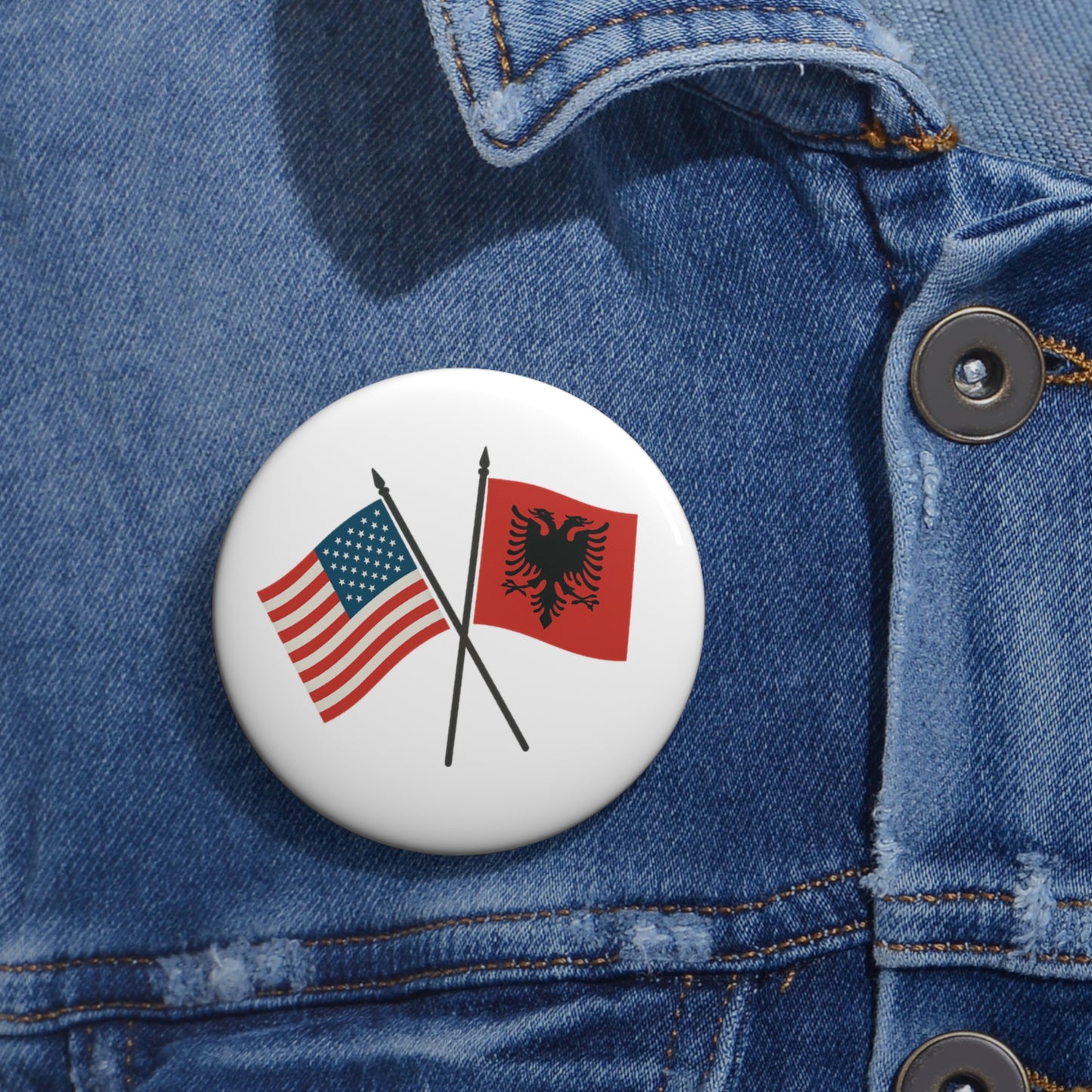 Custom Flag Pin Buttons | USA Albania Gifts for Events, Parties, Celebrations, Souvenirs, Accessories