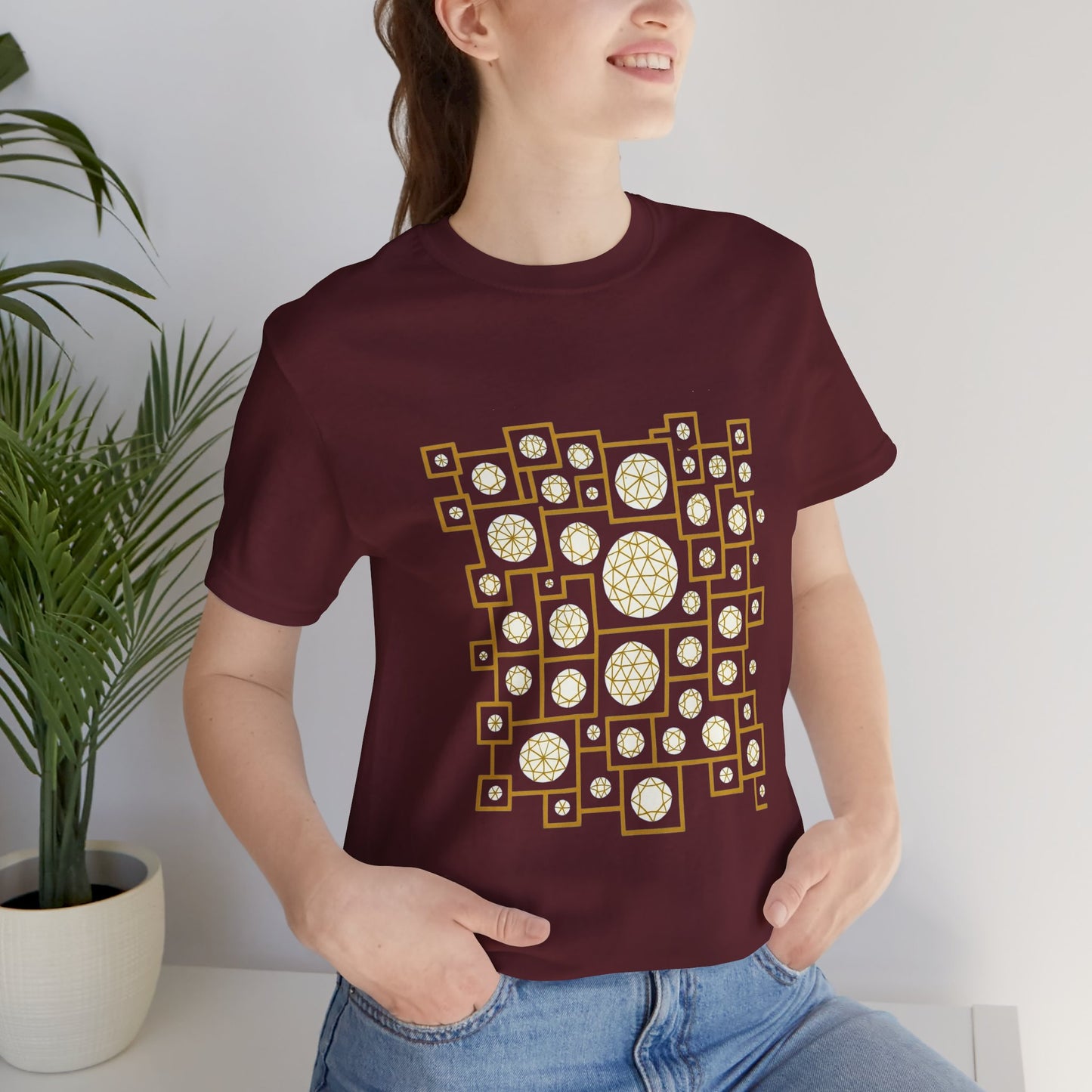 Geometric Unisex Tee - Gold